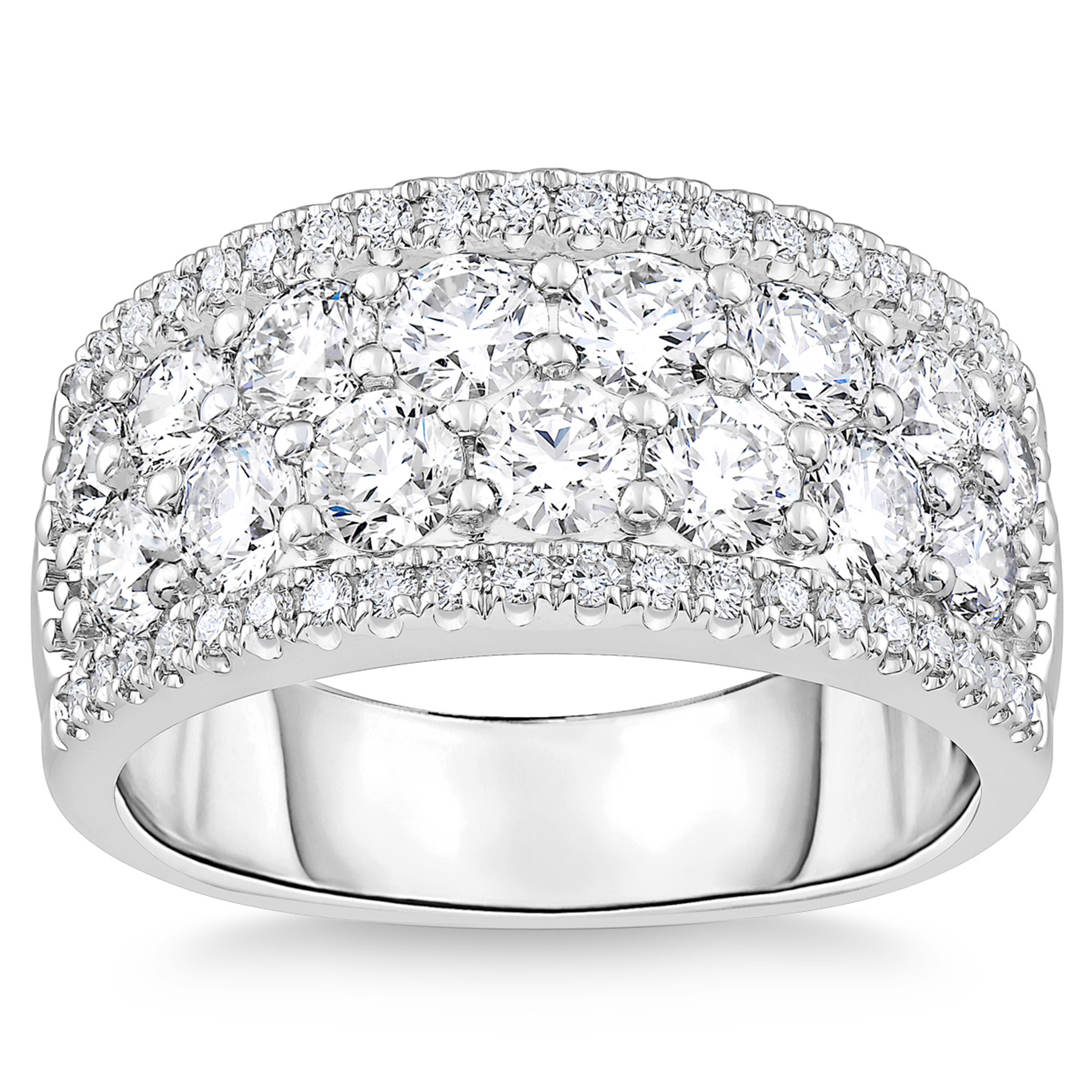 Round Brilliant 2.30 ctw VS2 Clarity  I Color Diamond Platinum Band