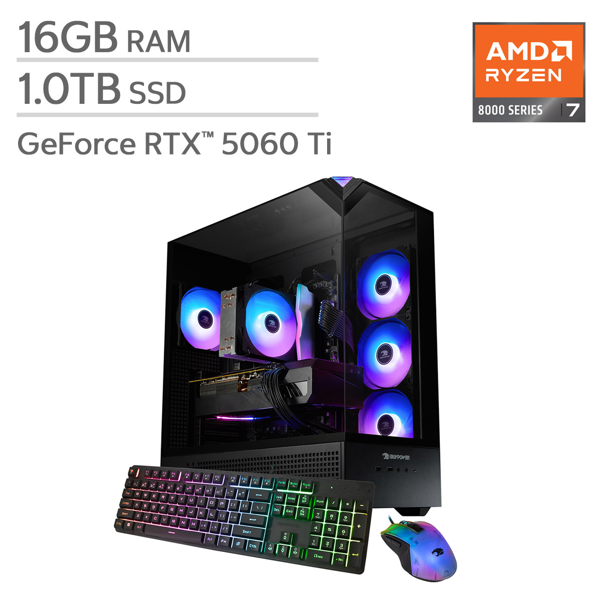 iBuyPower Element Gaming Desktop — AMD Ryzen 7 8700F — Nvidia
