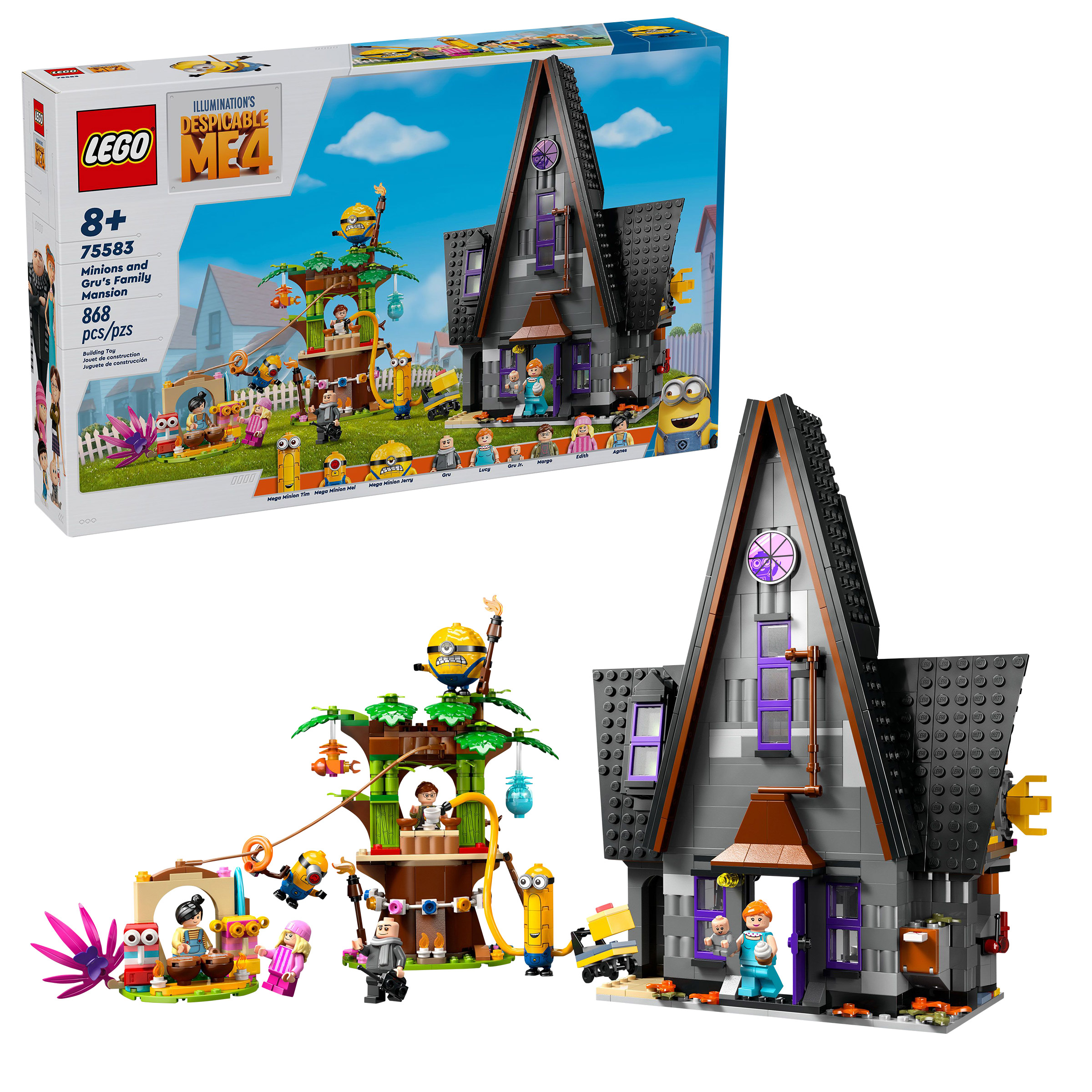 LEGO Despicable Me 4 Minions and Gru's Family Mansion, Minions Toy House 75583