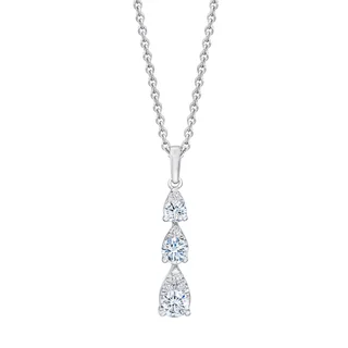 14KT WHITE GOLD VS2 G 0.40CTW ROUND DIAMOND DROP PENDANT