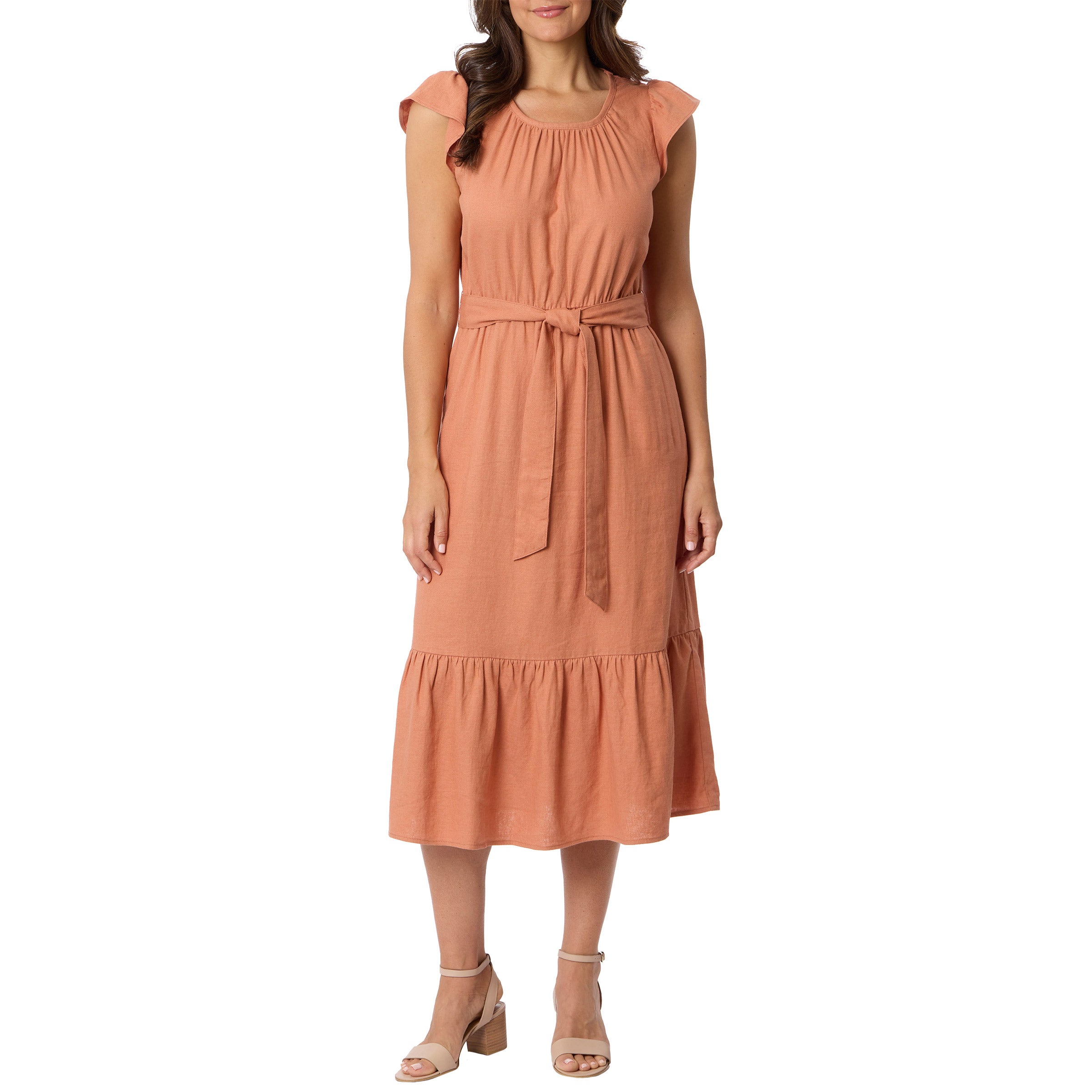 Briggs Women's Linen Blend Tiered Dress | Costco