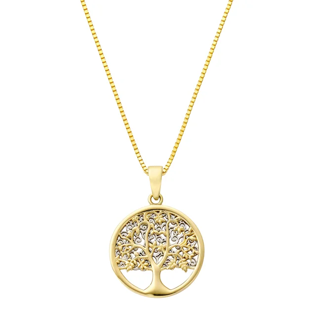 14kt Two-Toned Tree of Life Pendant