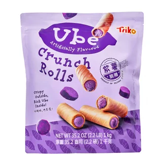 TRIKO FOODS UBE CRUNCH ROLLS 35.27 OZ