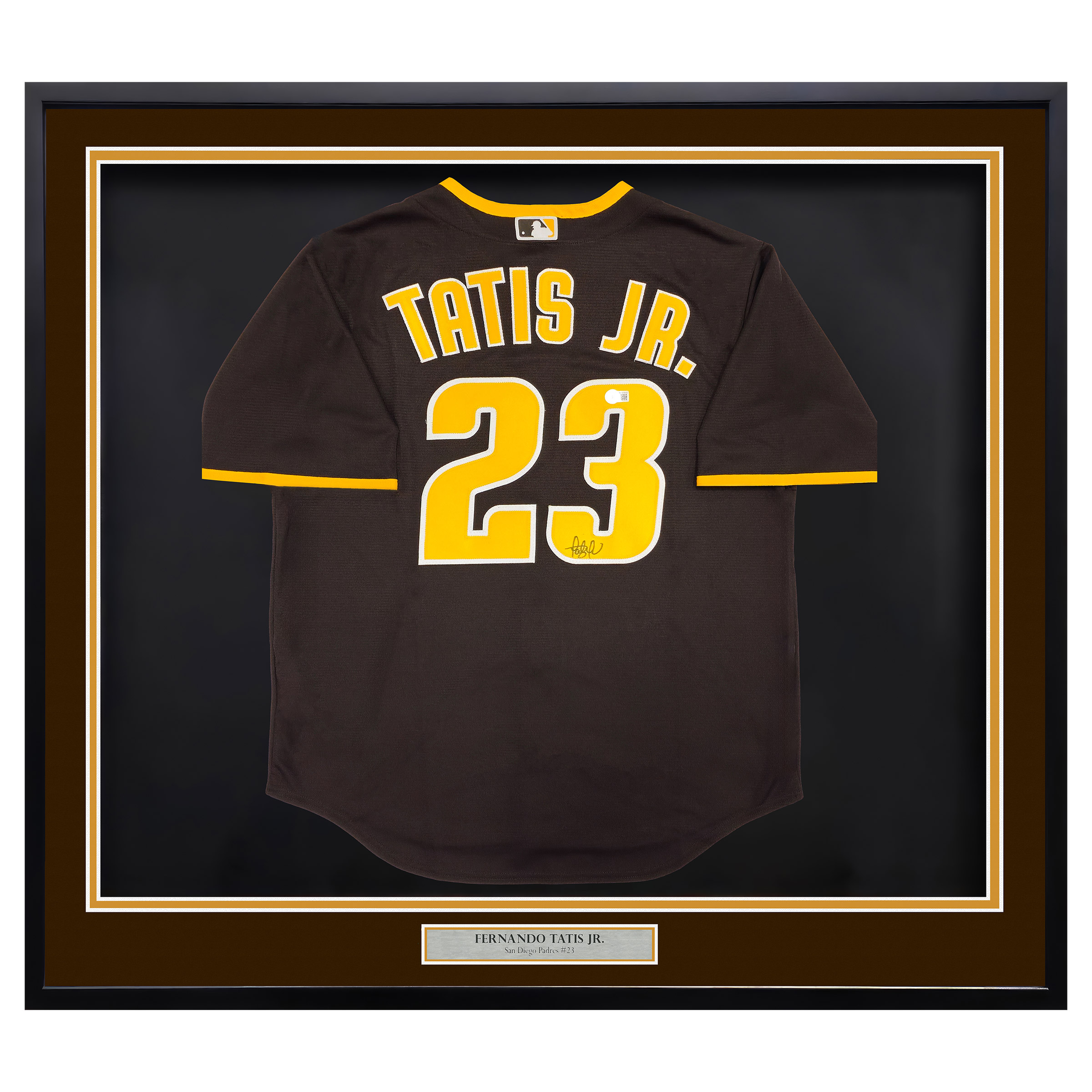 Fernando Tatis Jr. Autographed Framed Brown Nike Jersey San Diego Padres - Beckett Authenticated