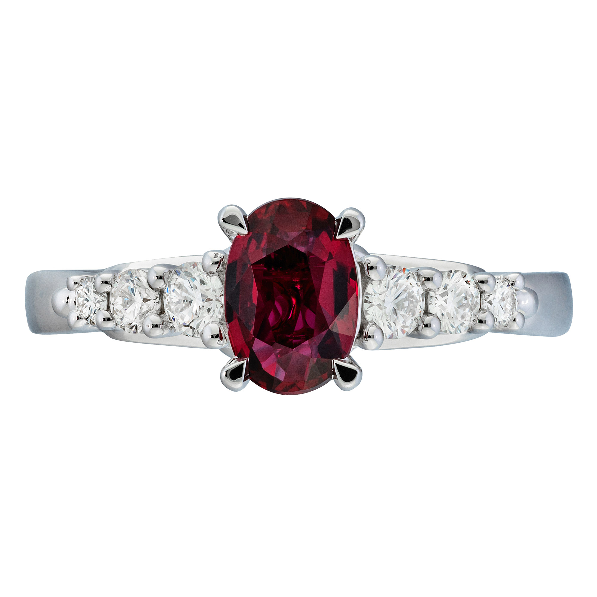 Oval Cut Ruby and Diamond Ring (0.29 ctw) | Costco