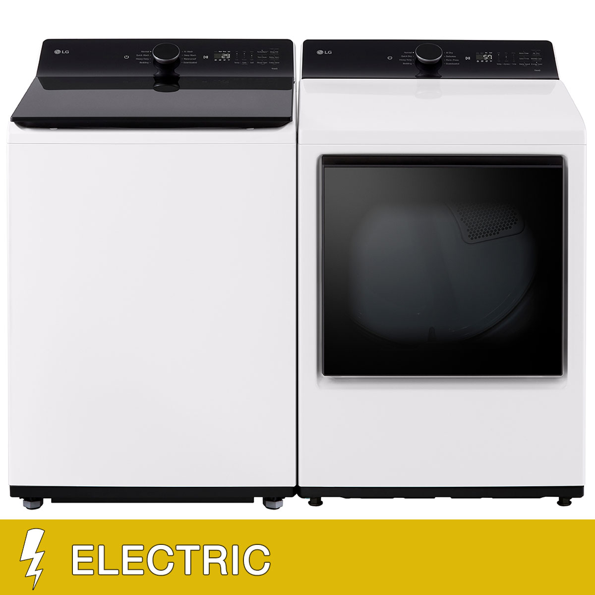 LG 5.5 cu. ft. Top Load Washer with EasyUnload and 7.3 cu. ft. Rear Control ELECTRIC Dryer with EasyLoad