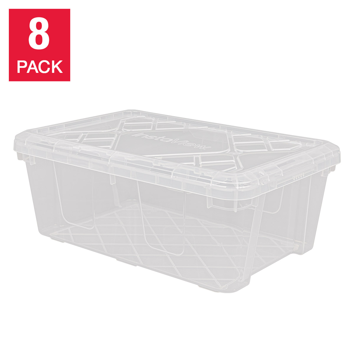 Greenmade InstaView 13 Quart Clear Plastic Stackable Storage Bins  8-pack