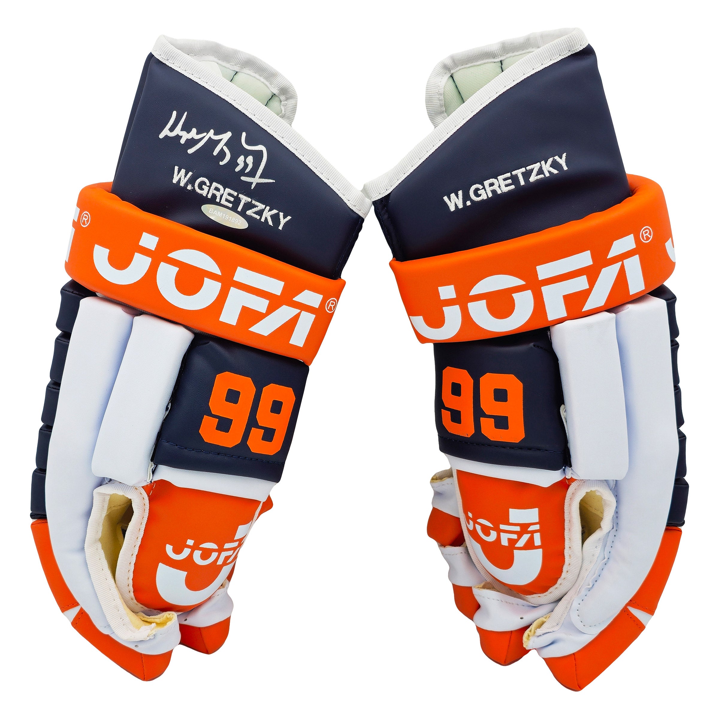 Wayne Gretzky Autographed Navy Blue & Orange Jofa Authentic 1989