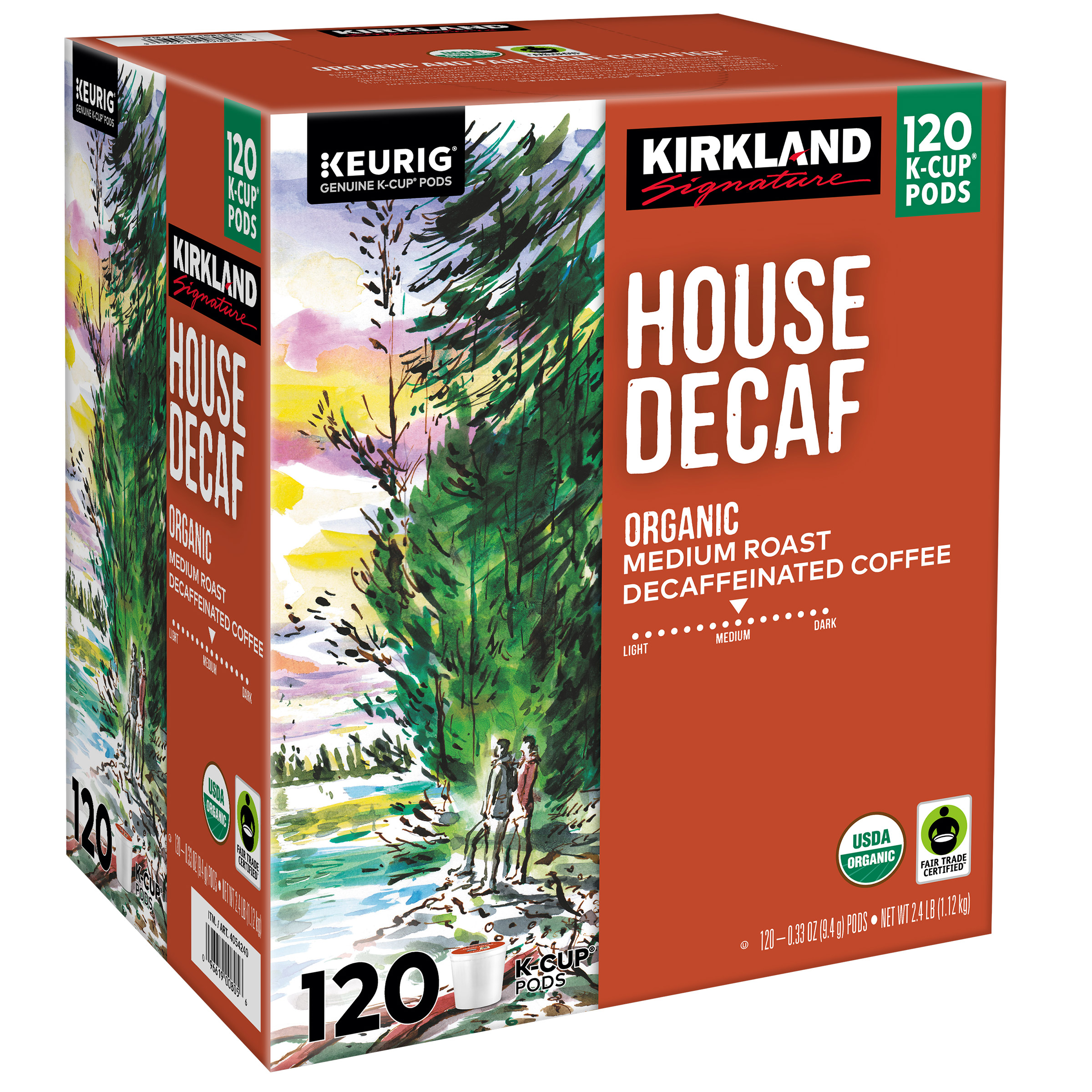 Kirkland Signature Coffee Organic House Decaf K-Cup Pod, 120-count | Costco