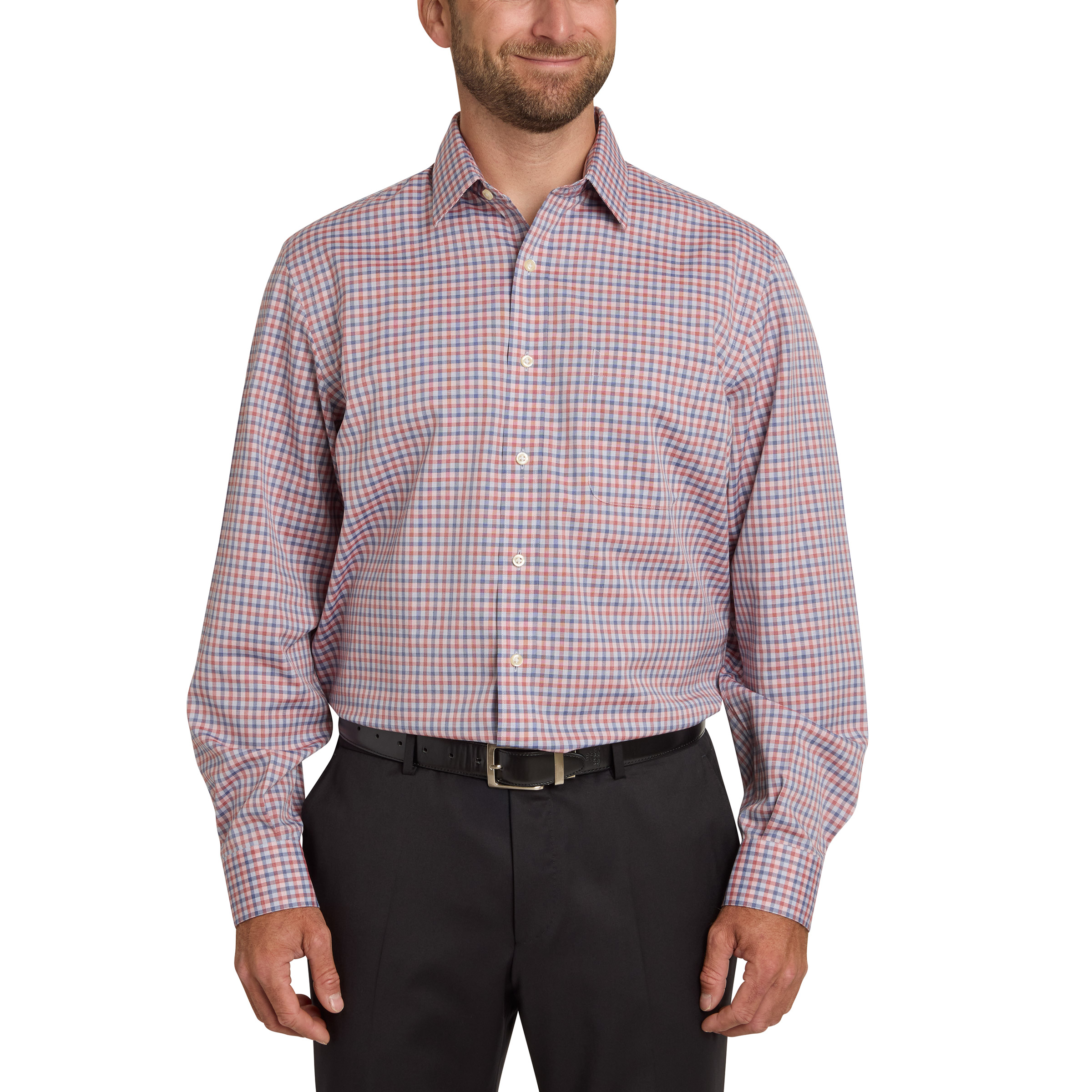 green emerald velvet dress Comfort Stretch Non-Iron Solid Dress Shirt with Contrast Trim main image 1