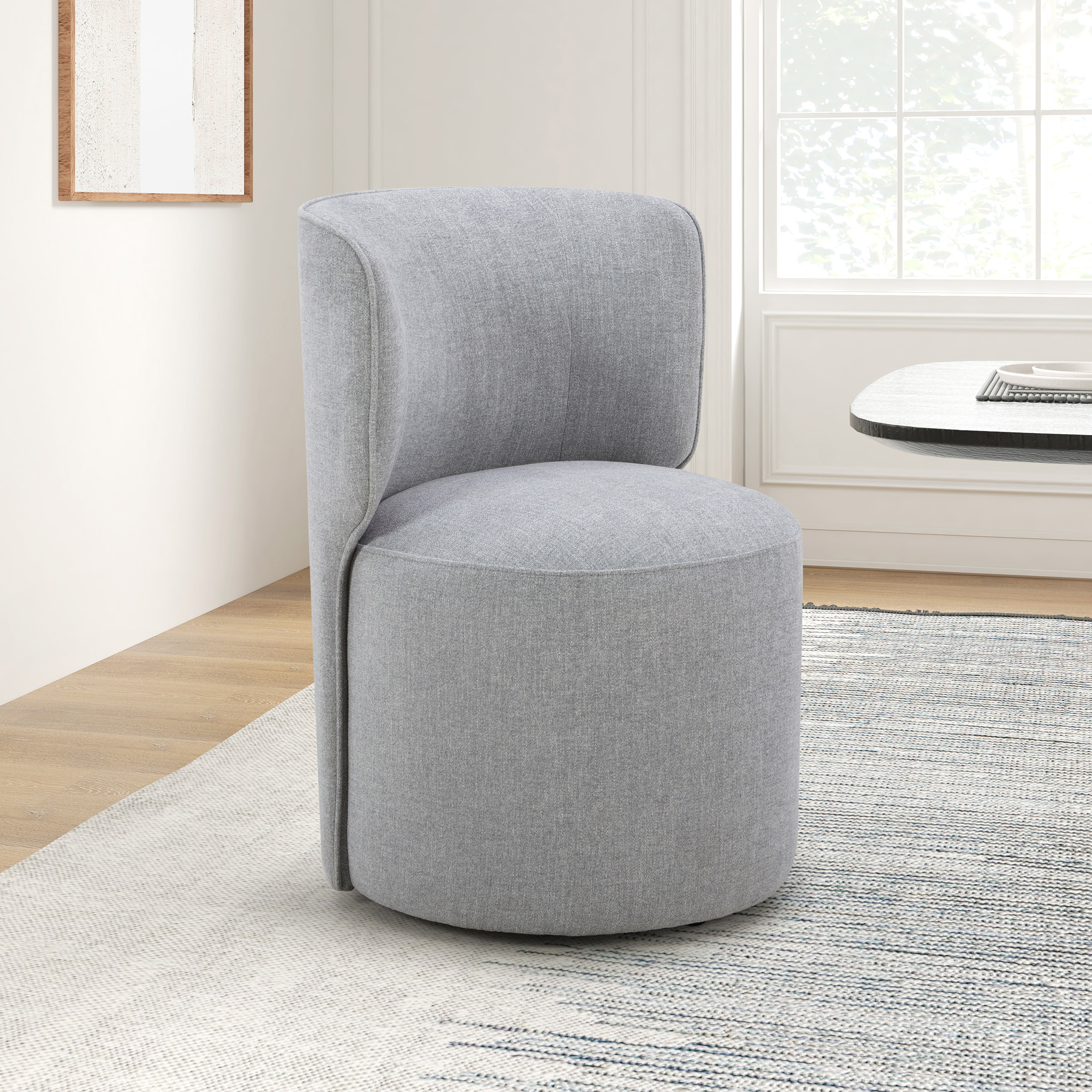 Aiden & Ivy Armless Dining Chair with Casters