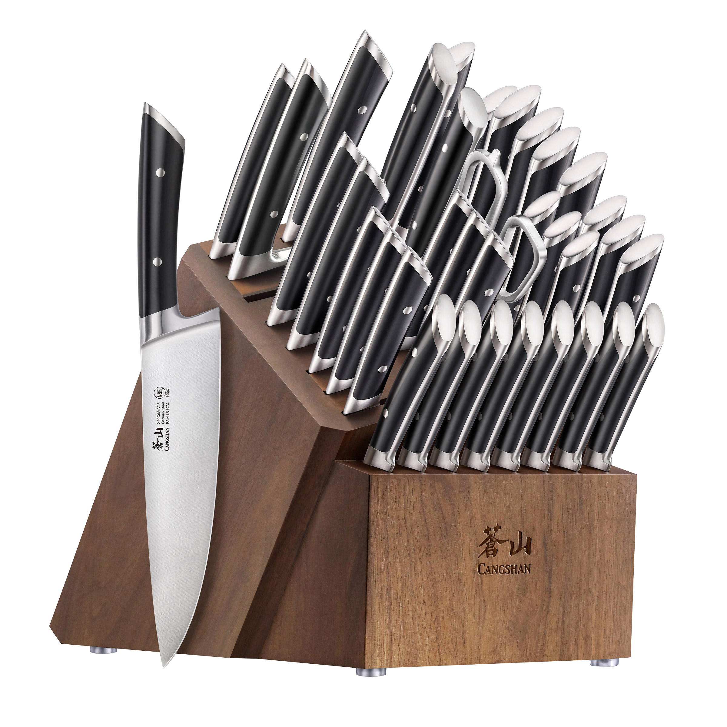 Cangshan Olympus Series German Steel Forged 36-piece Knife Block Set