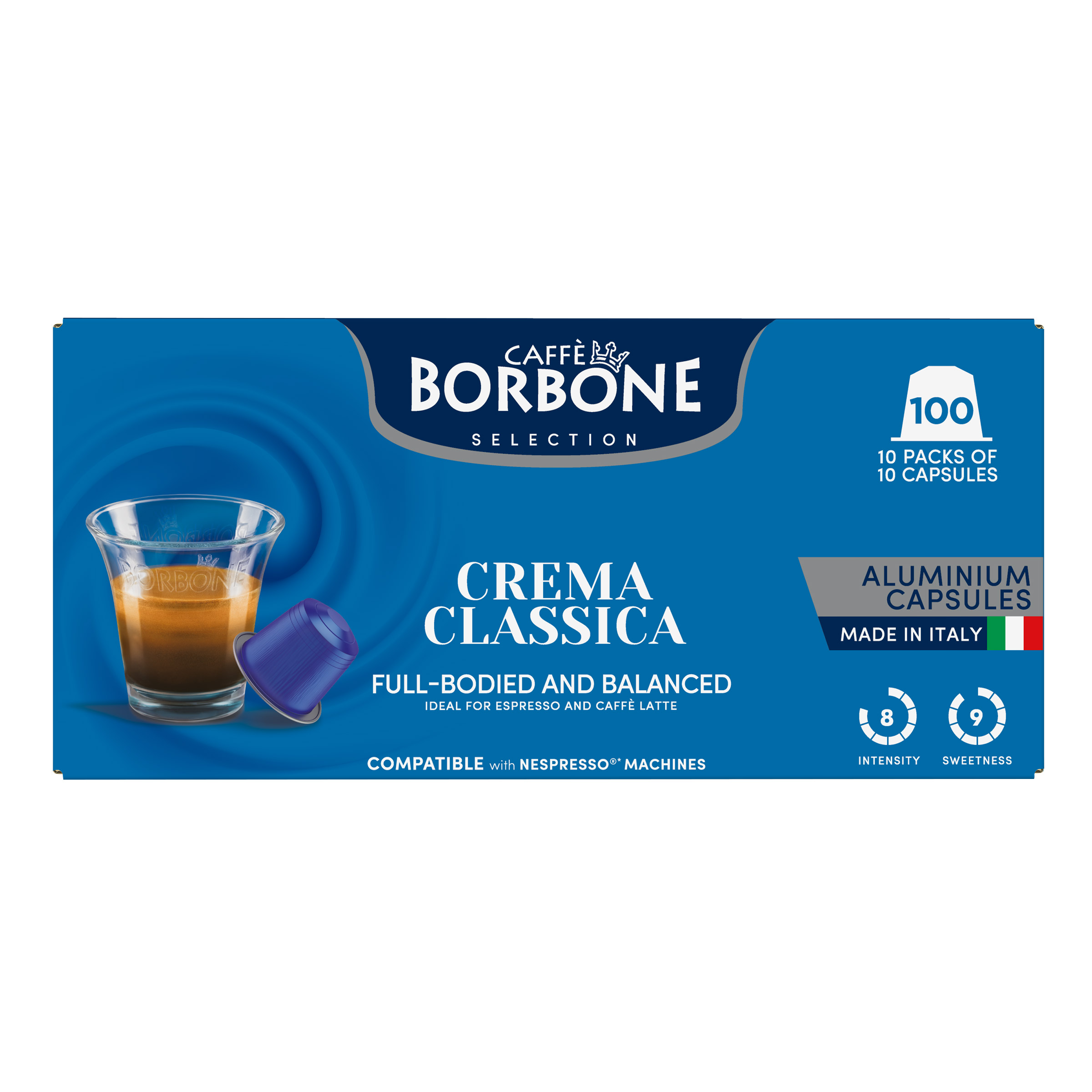 Caffé Borbone Crema Classica Nespresso Compatible Pods, 100 count