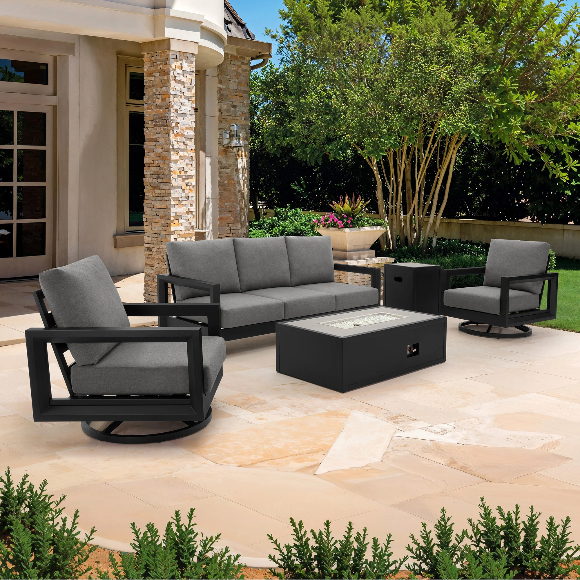 Henredon Trego 5-piece Fire Outdoor Patio Seating Set | Costco