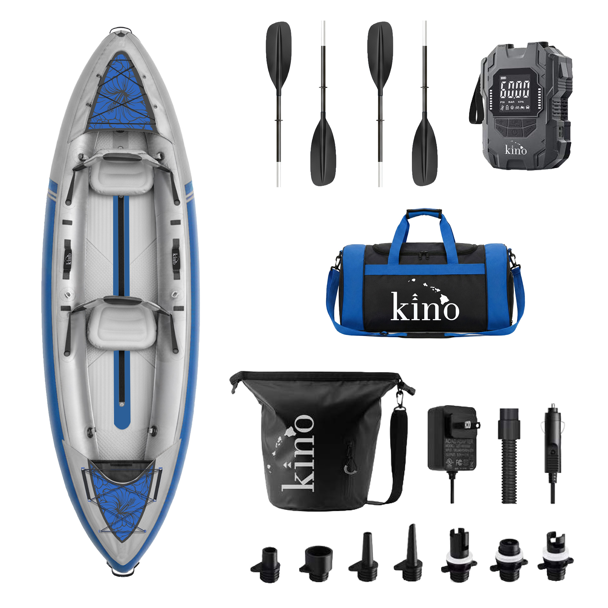 Kino Outdoor Kalua Inflatable Tandem Kayak Bundle | Costco