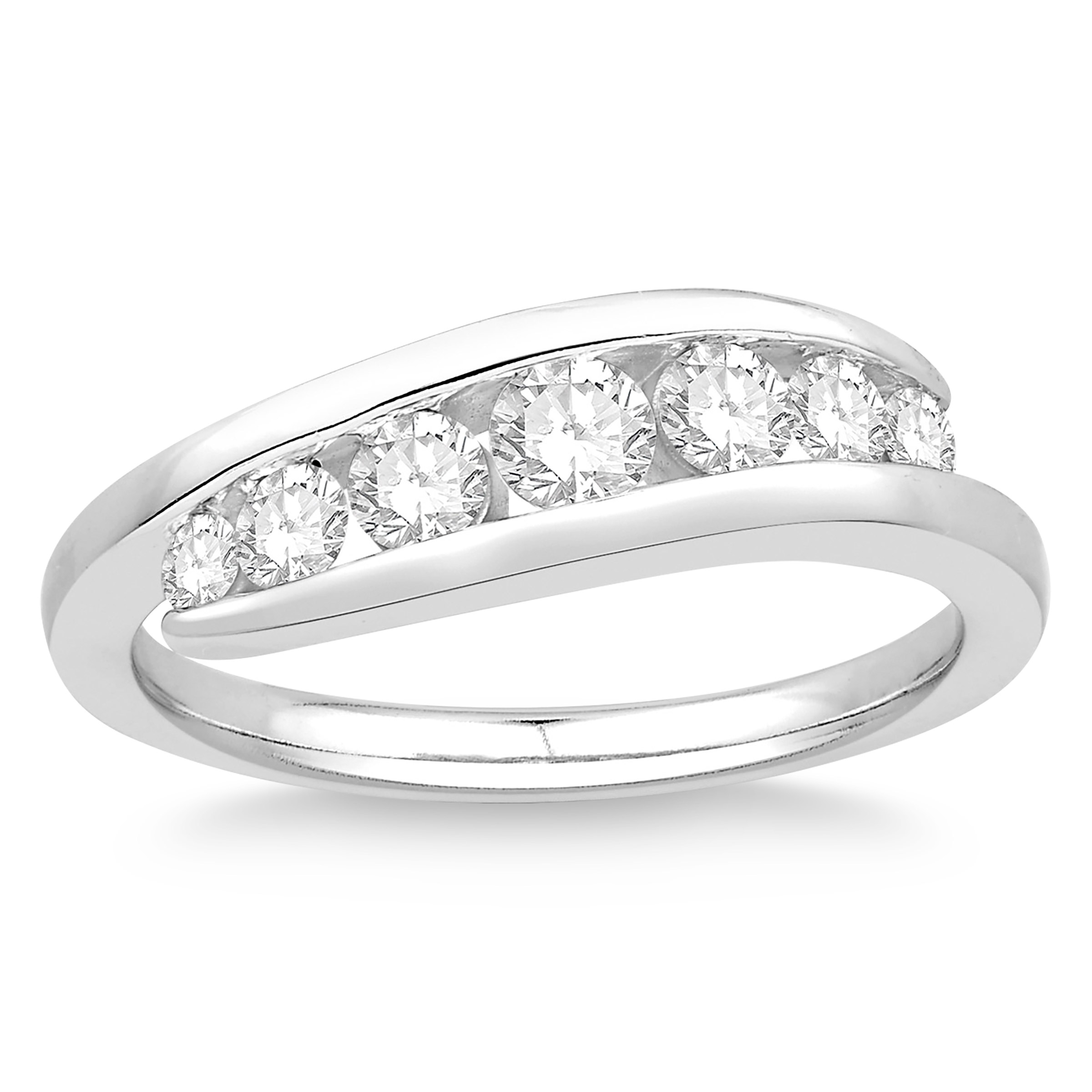 Round Brilliant Diamond Channel Set Ring (0.59 ctw)