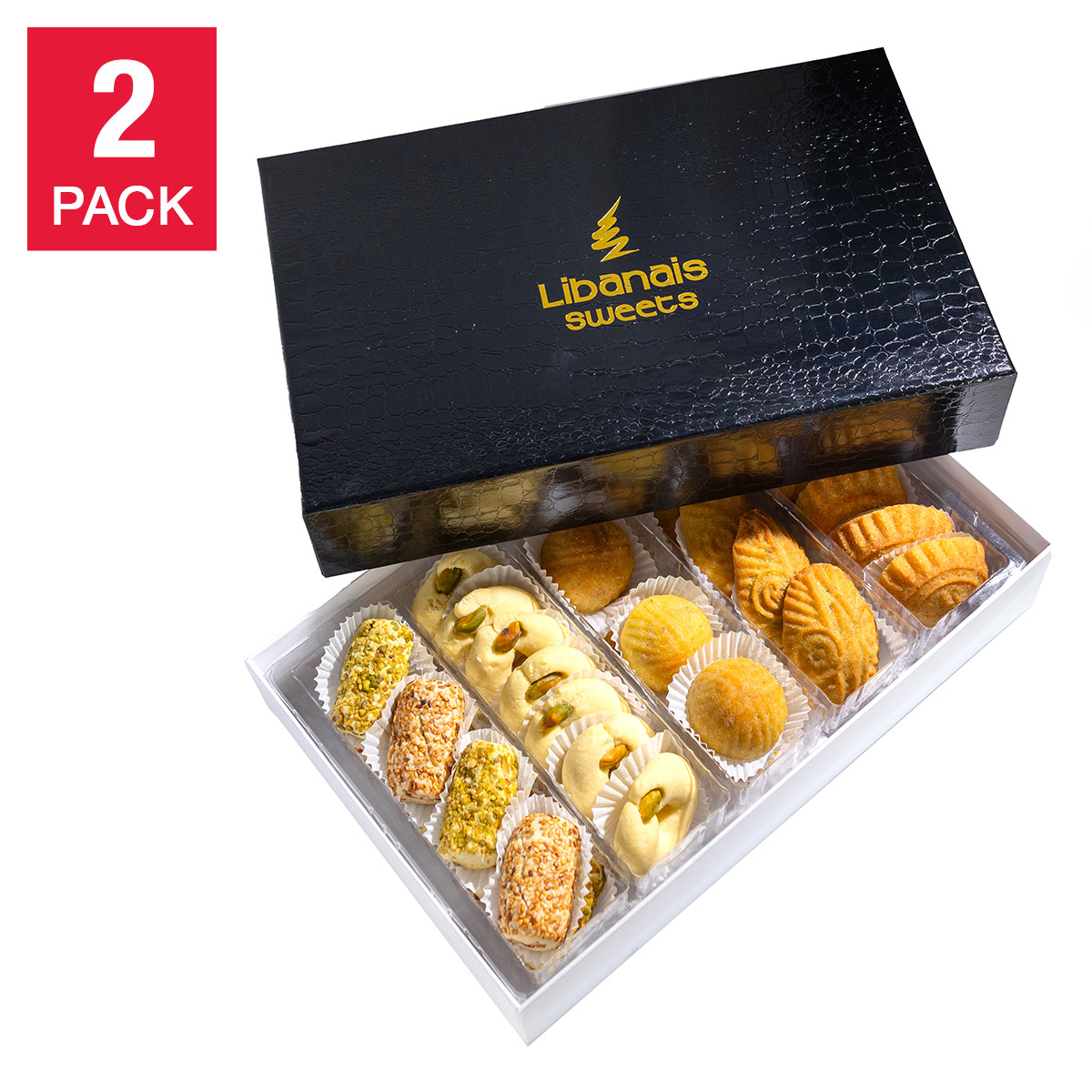Libanais Assorted Maamoul and Ghraybeh Cookies  2 Pack  4 lbs Total
