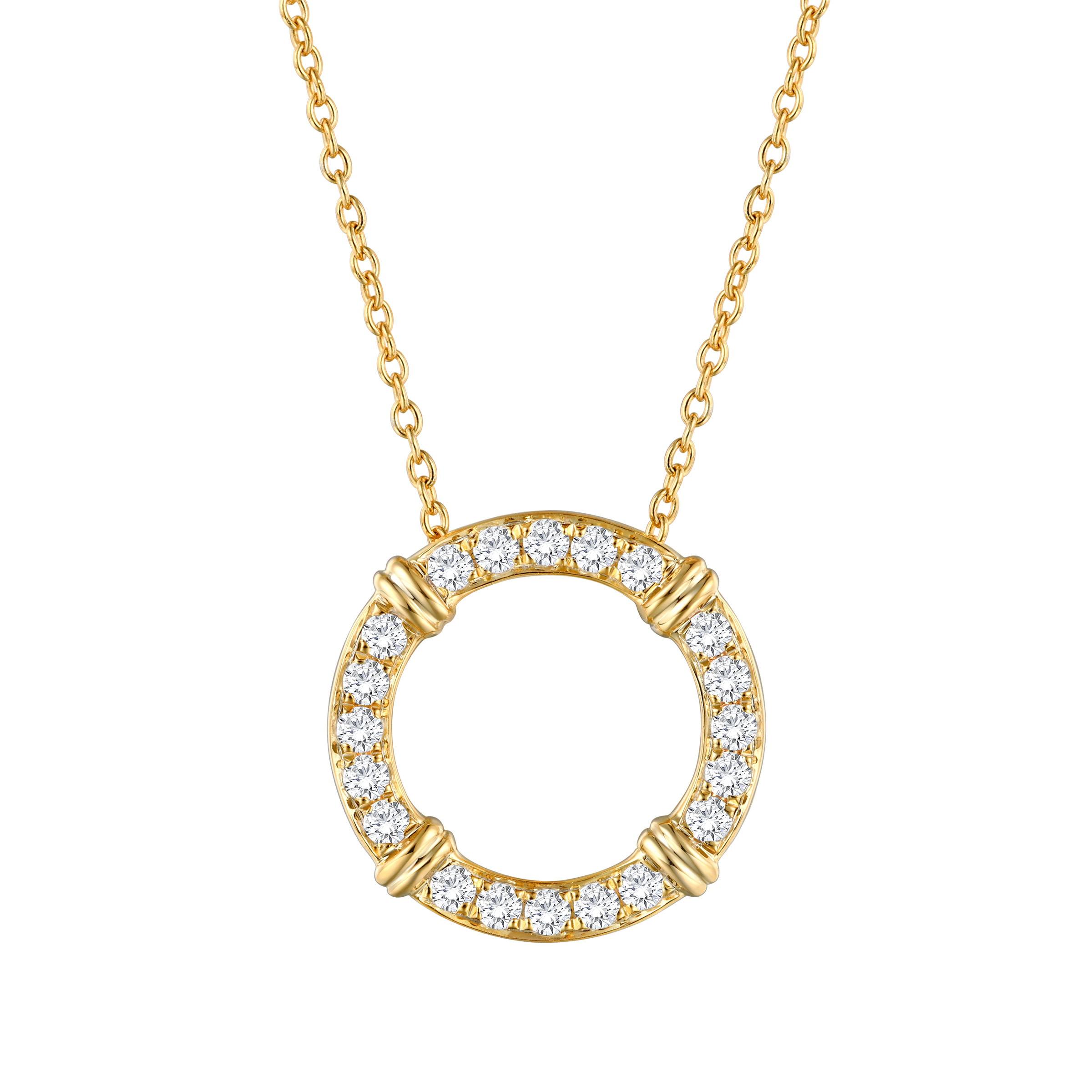 Round Brilliant Diamond Circle Pendant (0.35 ctw)