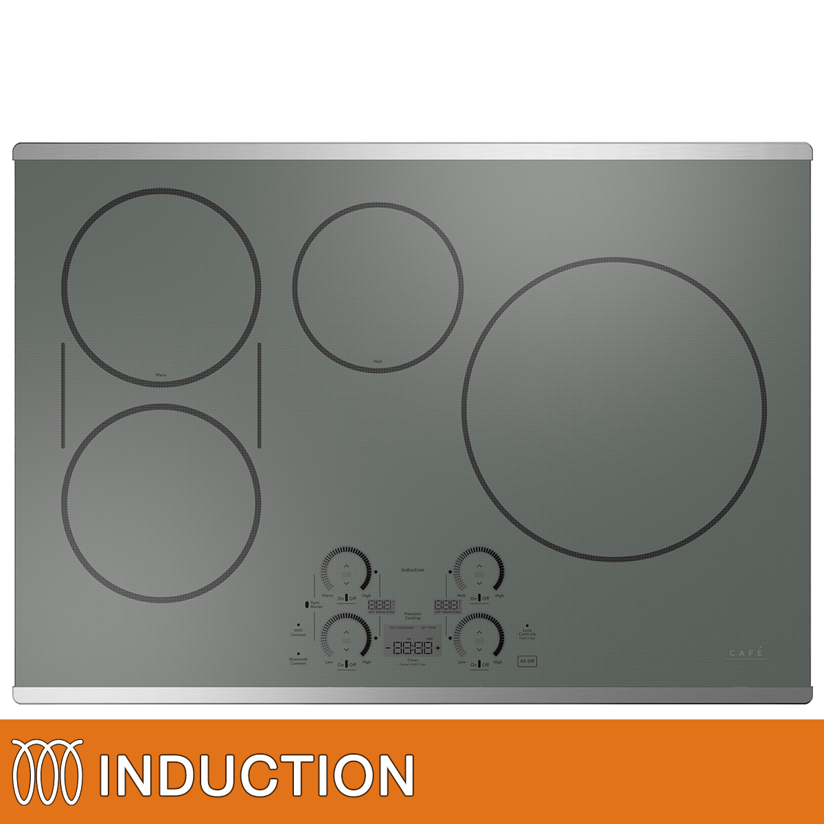 Café Modern Glass Collection 30 in. Induction 4 Element Cooktop