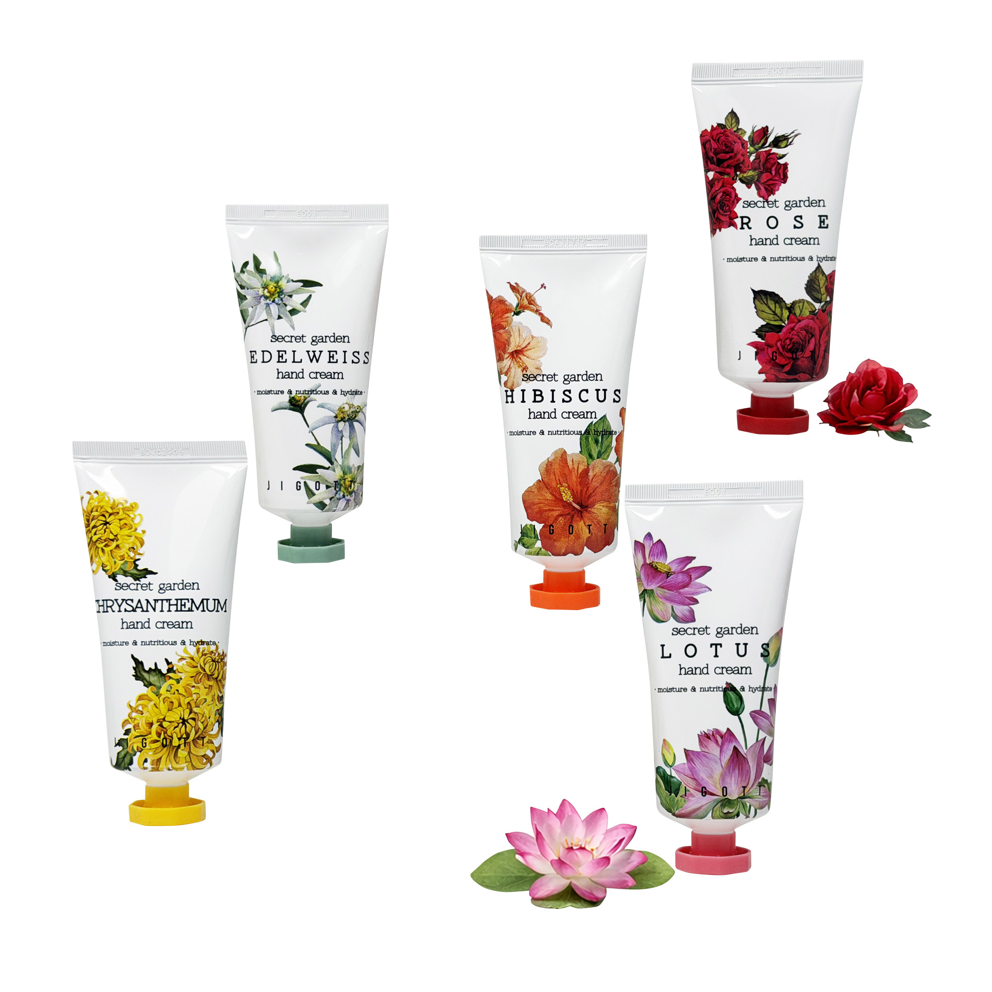 Jigott Secret Garden Hand Cream, 1.69 fl oz, 5-pack | Costco
