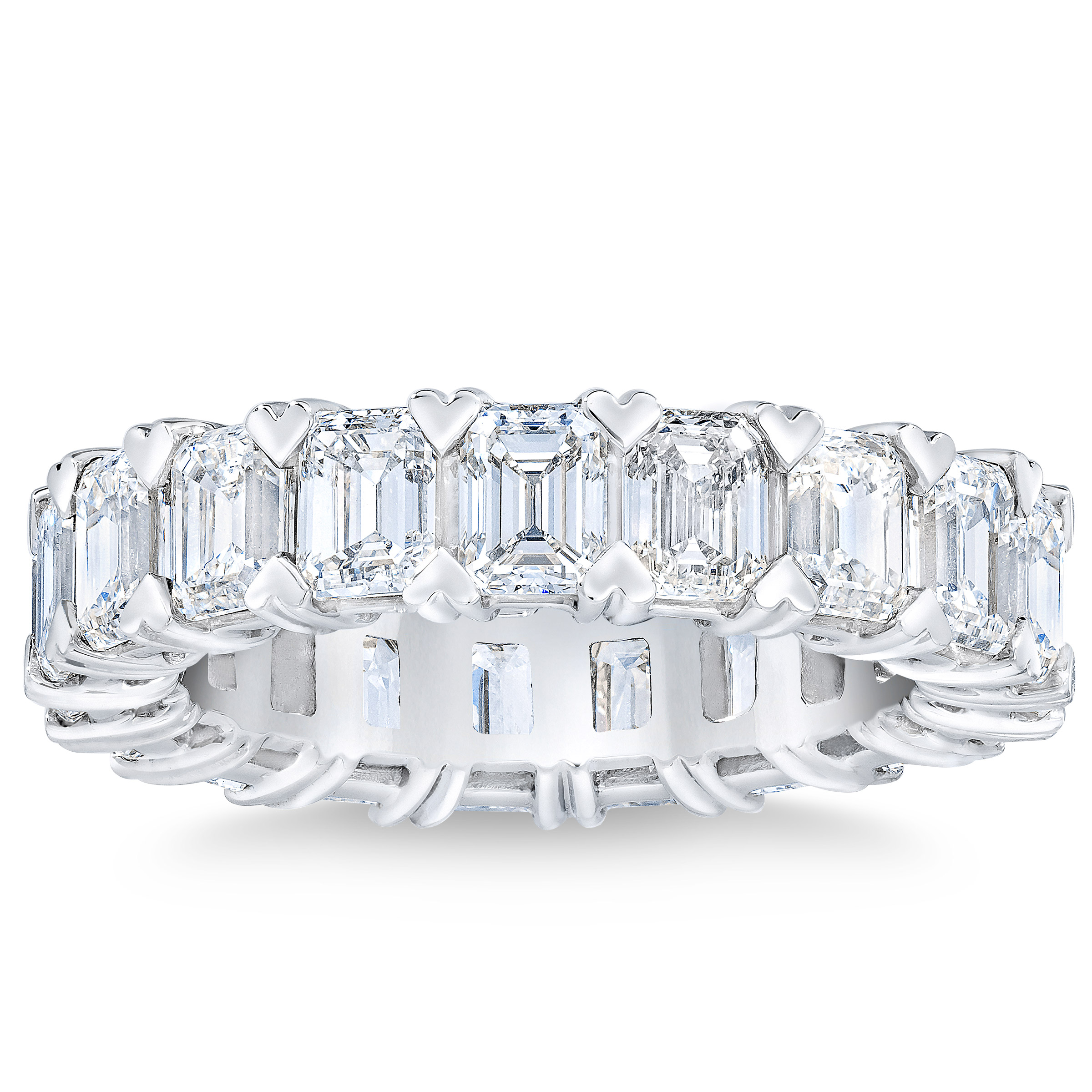 Emerald Cut 7.00 ctw VS2 Clarity  G Color Diamond Platinum Eternity Band