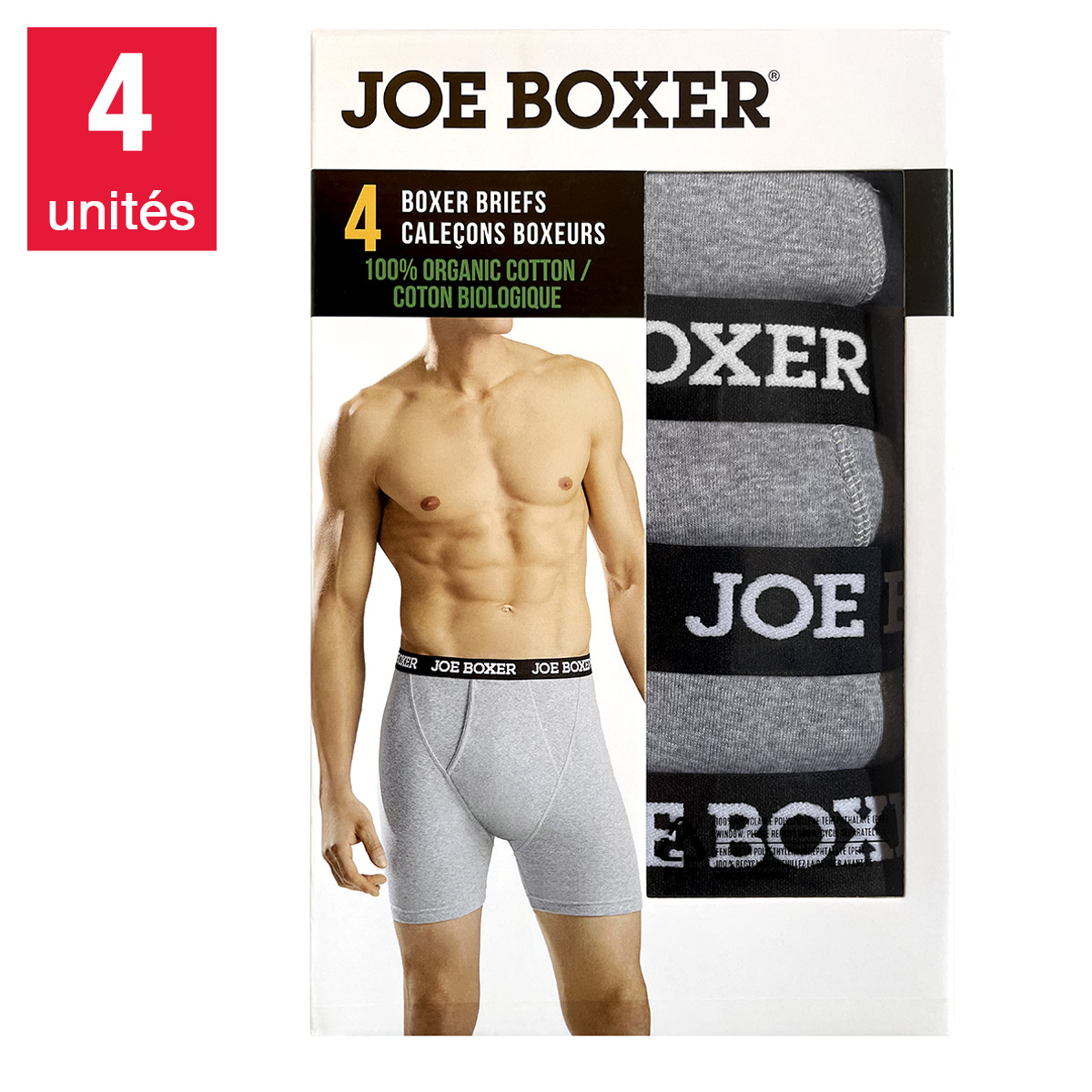 Joe Boxer - Caleçon Organique Pour Homme, paquet de 4