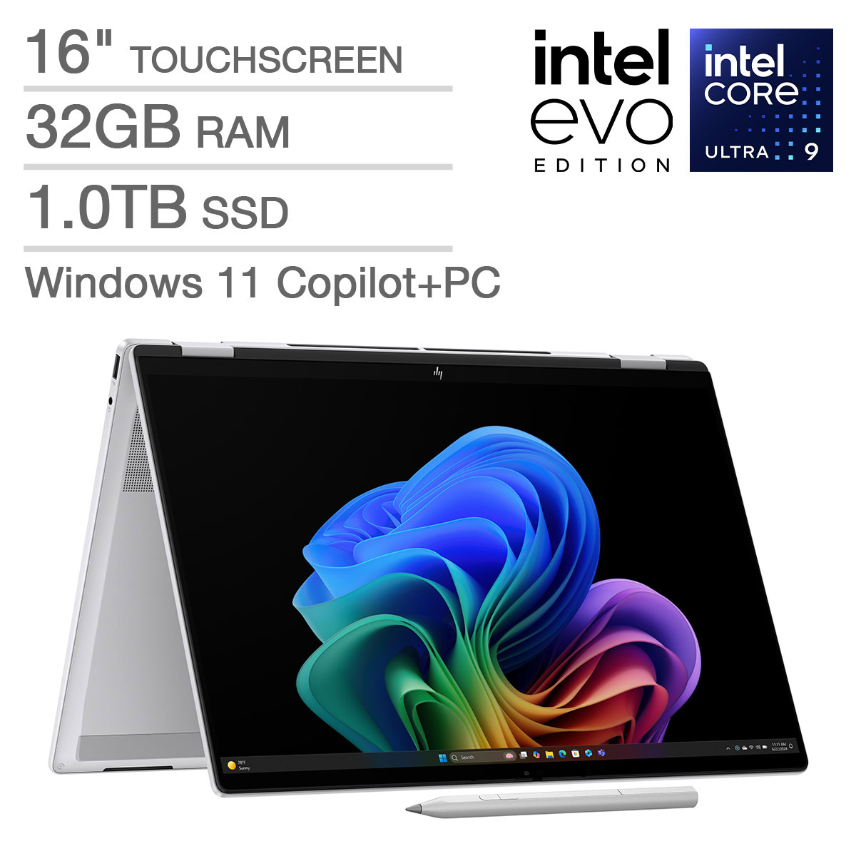 HP OmniBook 7 Flip 16" 2-in-1 Laptop - Intel Evo Platform Powered by Intel Core Ultra 9 288V - CoPilot+ PC - 3K OLED Tou