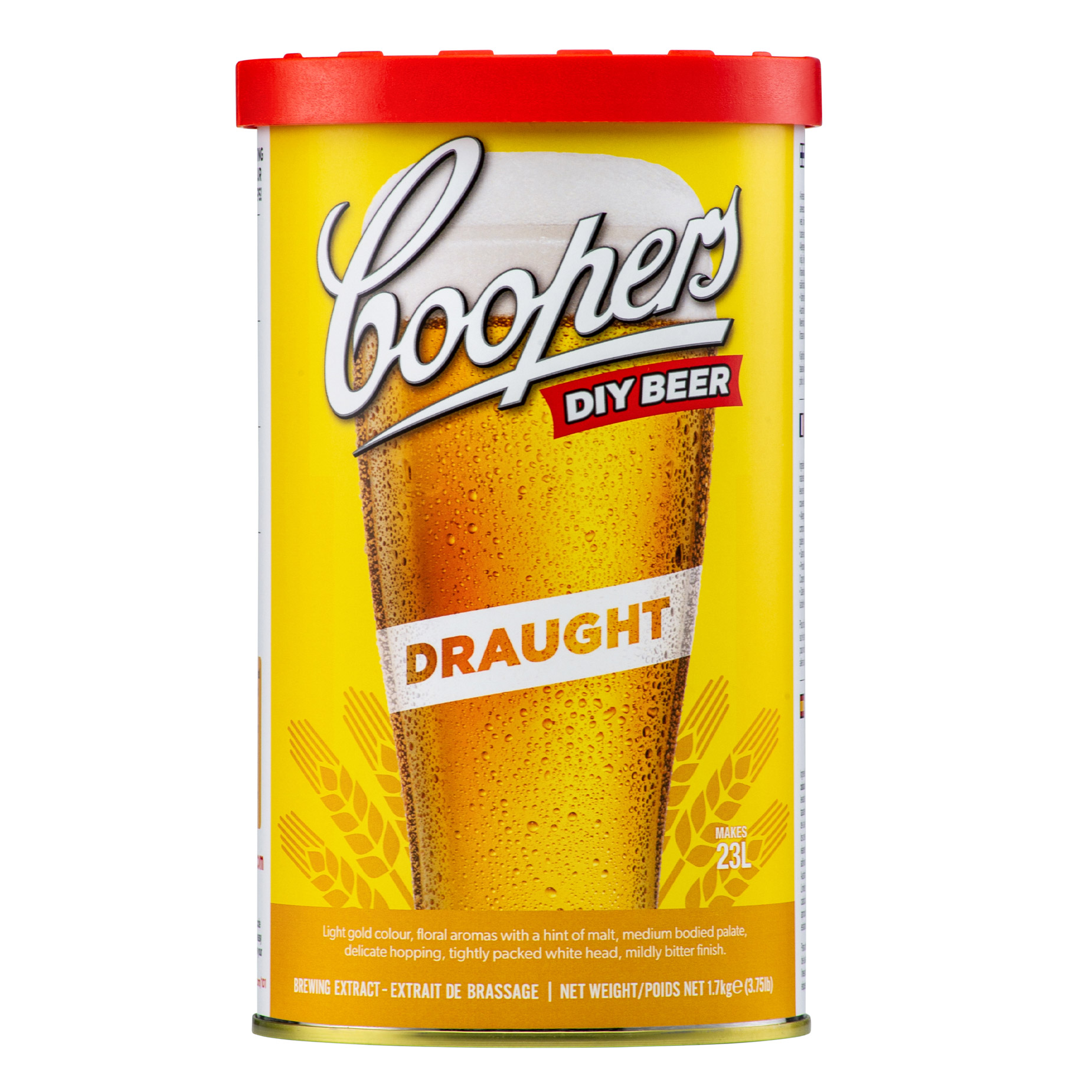 Coopers Brewing Extract Beer Kit – Draught Lager  (6 × 1.7 kg)