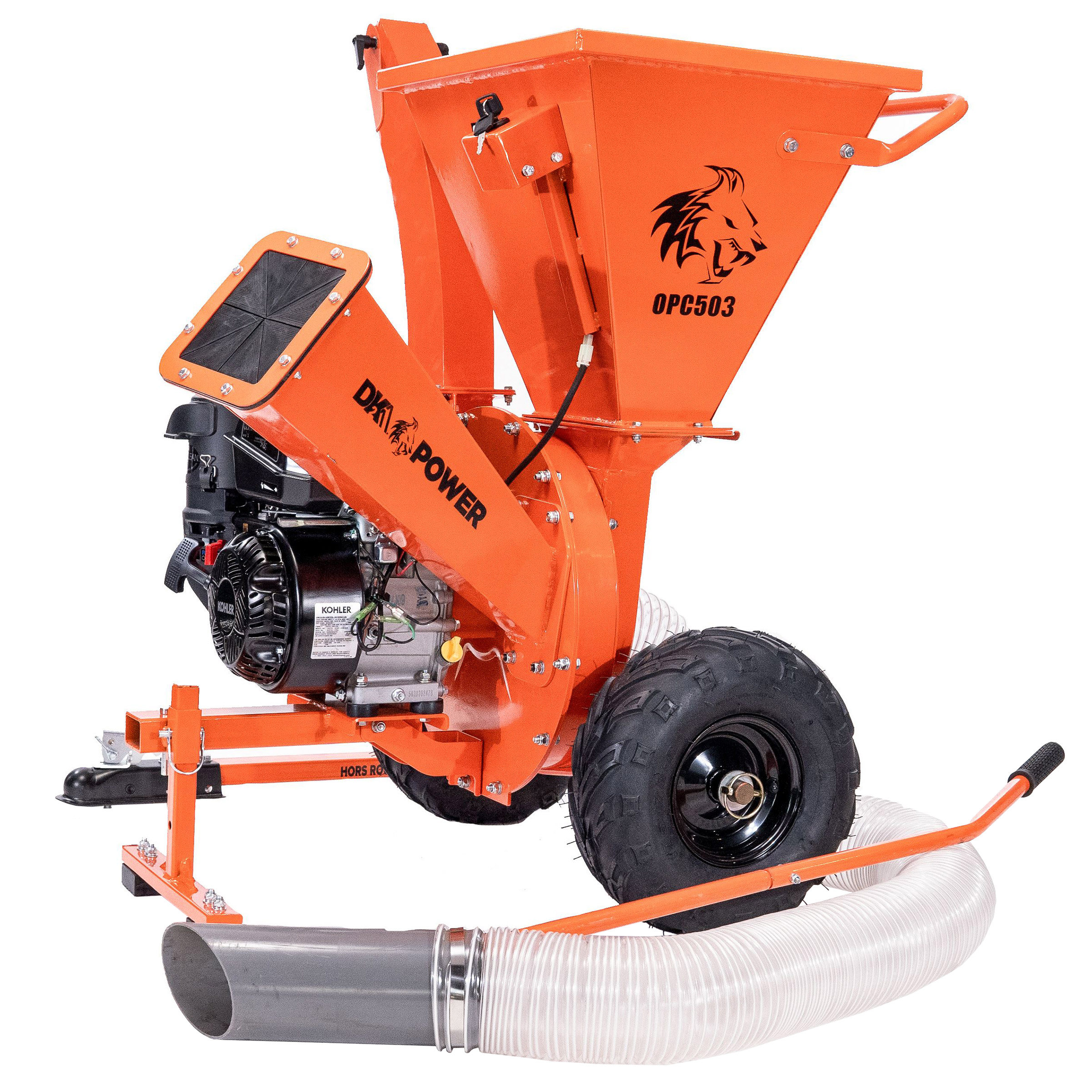 DK2 POWER 3 in. 7 HP 208 cc Disk Chipper Shredder Vacuum Combo with Heavy-Duty Outdoor Power Equipment Cover (Medium)