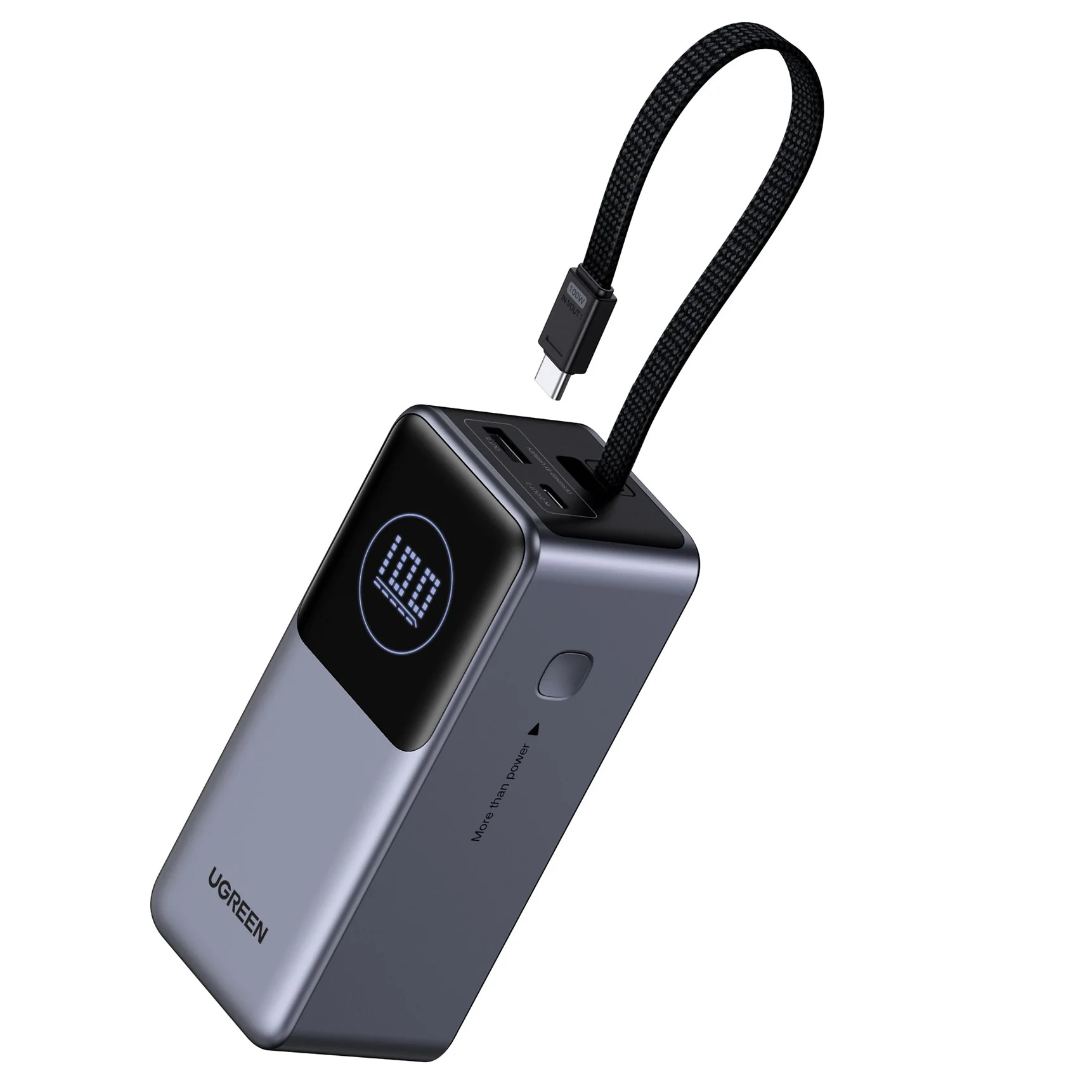 UGREEN Nexode Power Bank, 20,000 mAh 130W Portable Charger with Built-in Cable