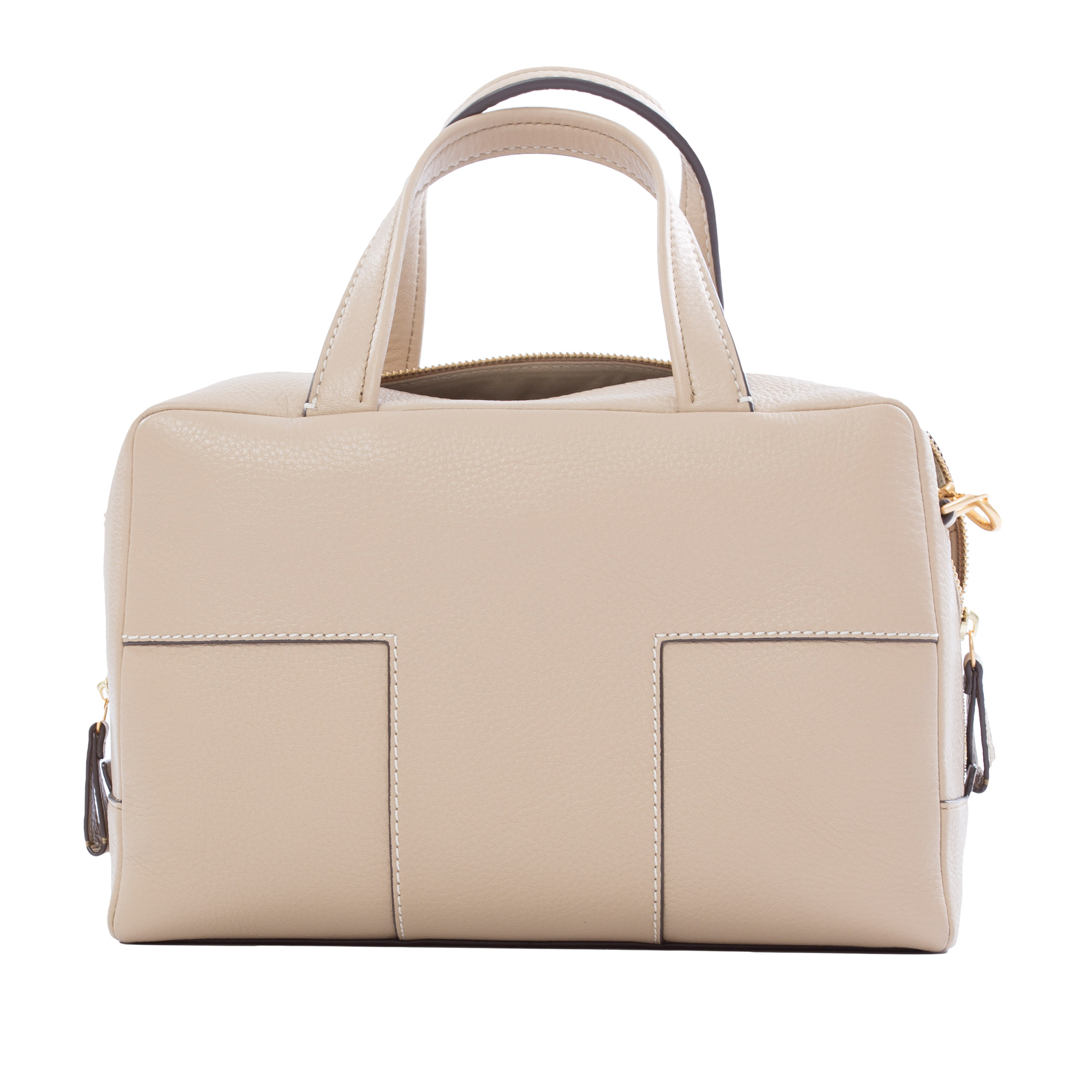 Tory Burch Block-T Pebbled Leather Satchel, White | Costco