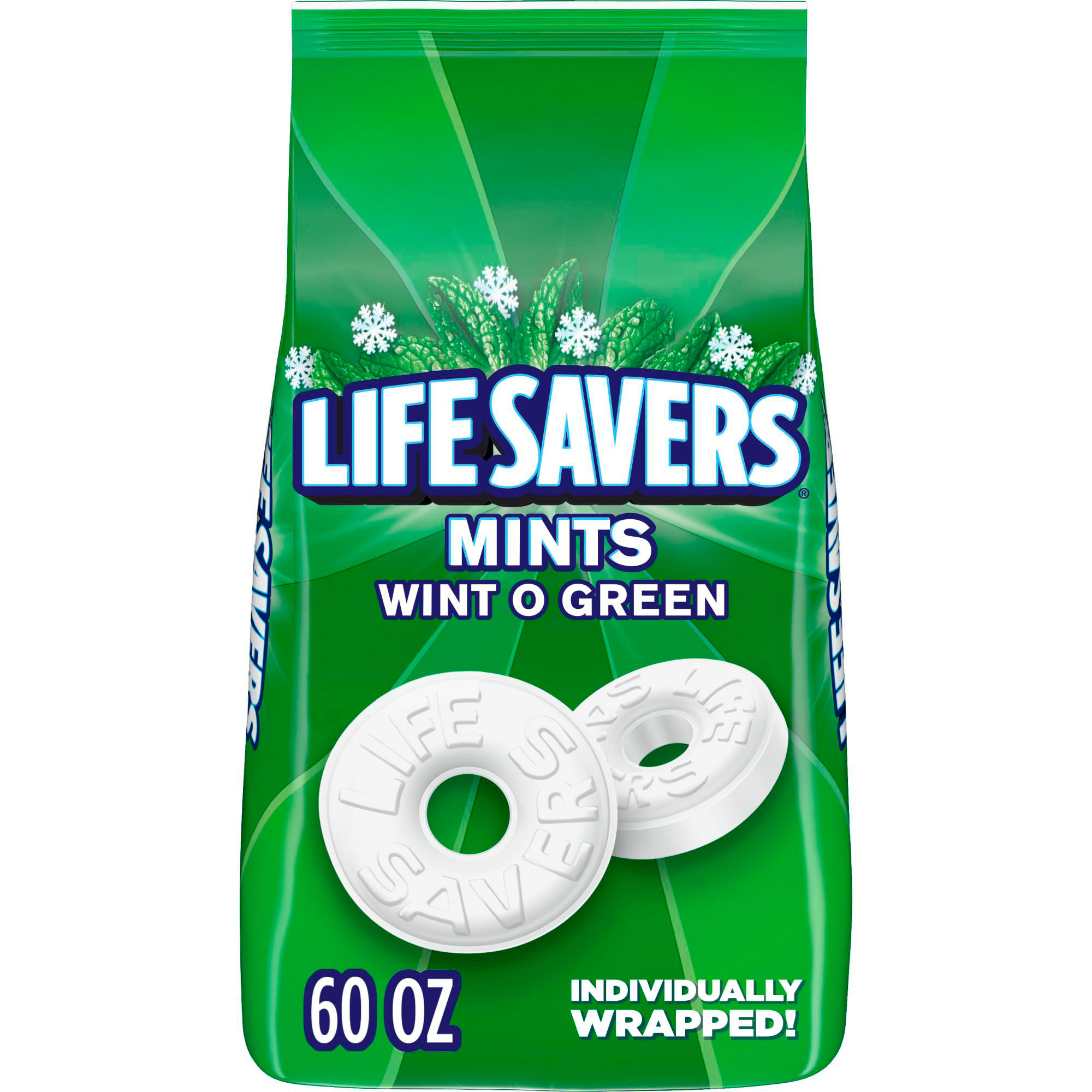 Life Savers Breath Mints Hard Candy  Wint-O-Green  53.95 oz Bag