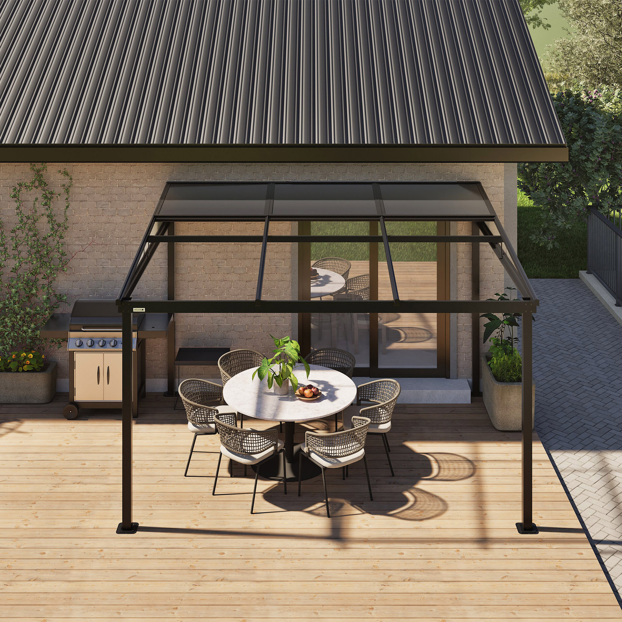 Sojag Budapest 10 ft. x 12 ft. Retractable Mural Gazebo | Costco