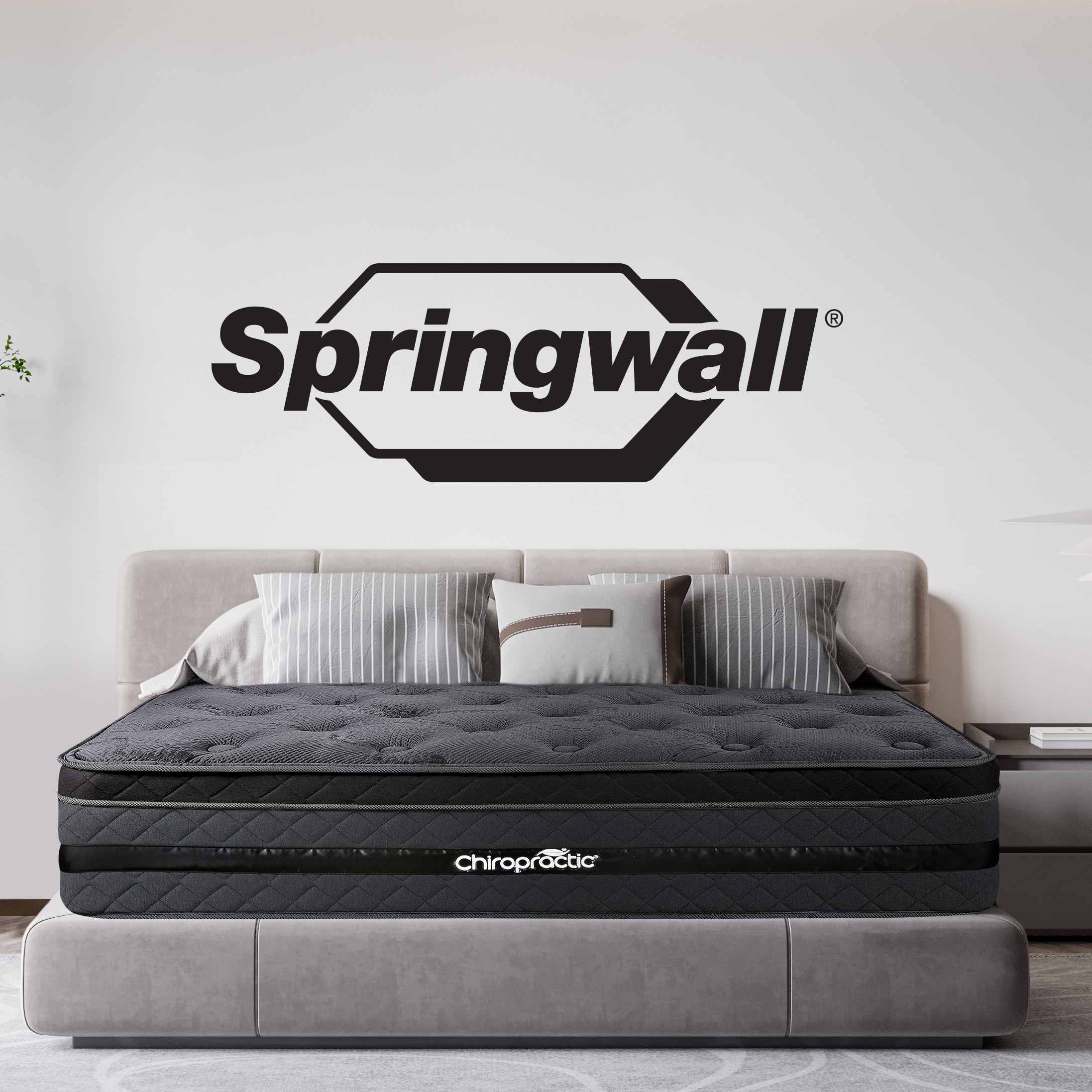 Springwall Chiropractic Black Ice Hybrid 35.6 cm (14 in.) Medium Plush Mattress