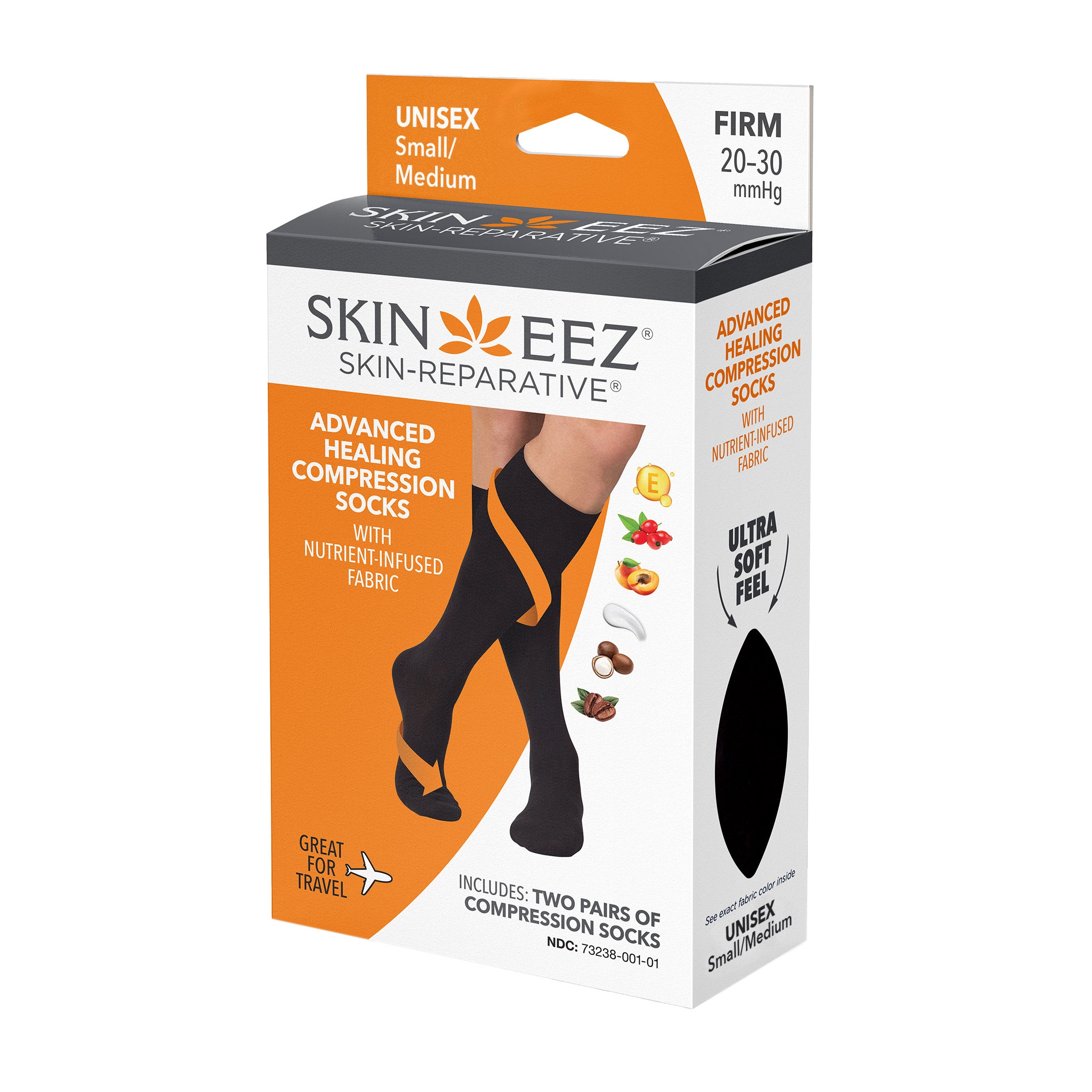 Skineez Medical Grade Advanced Healing Compression Socks, 2 Pack