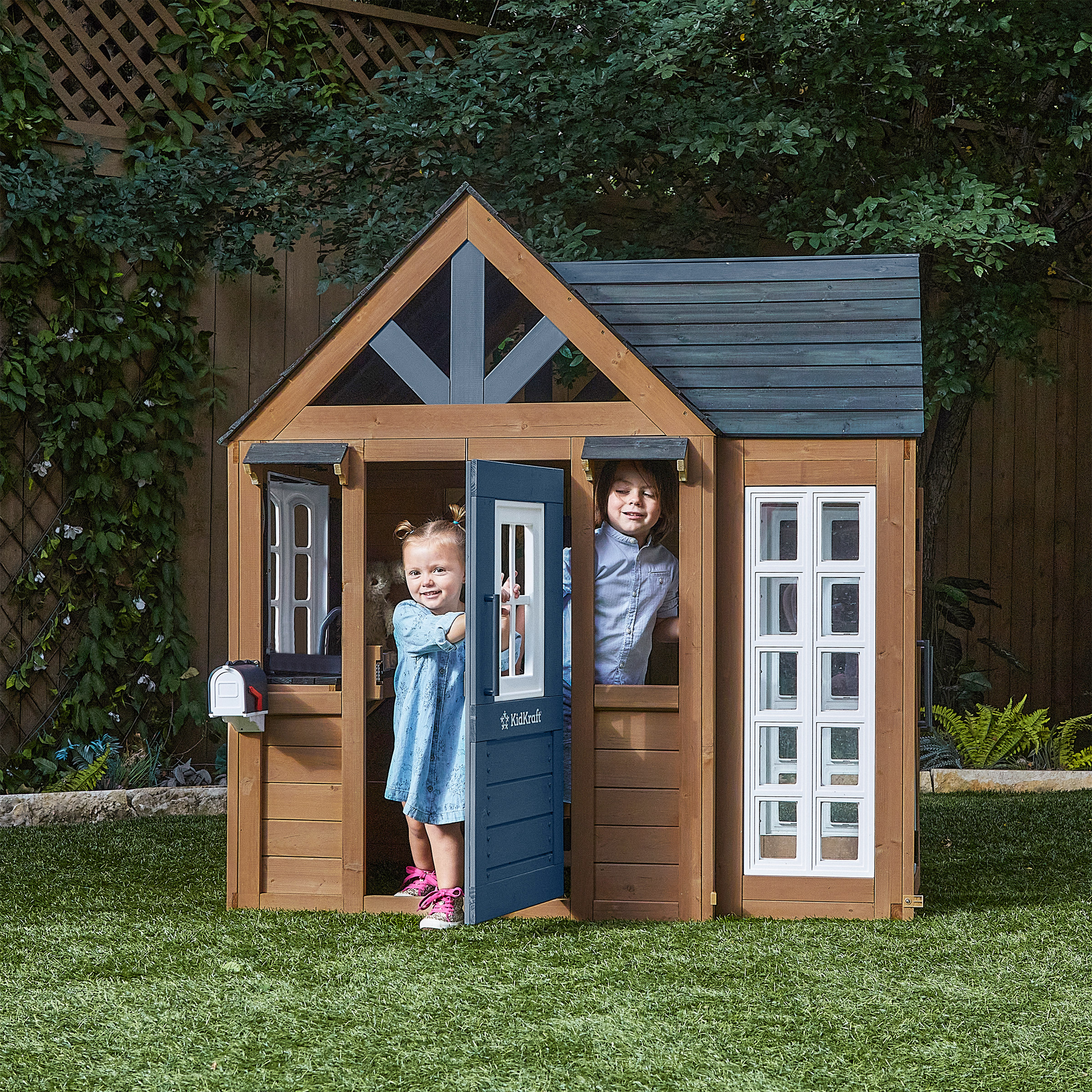 Kids Outdoor Playhouse KidKraft Greystone Cottage Playhouse