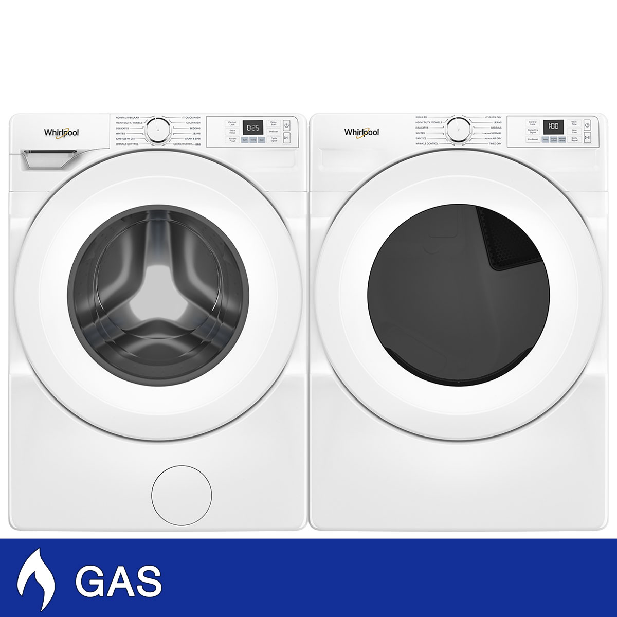 Whirlpool 4.5 cu. ft. Front Load Washer and 7.4 cu. ft. GAS Dryer