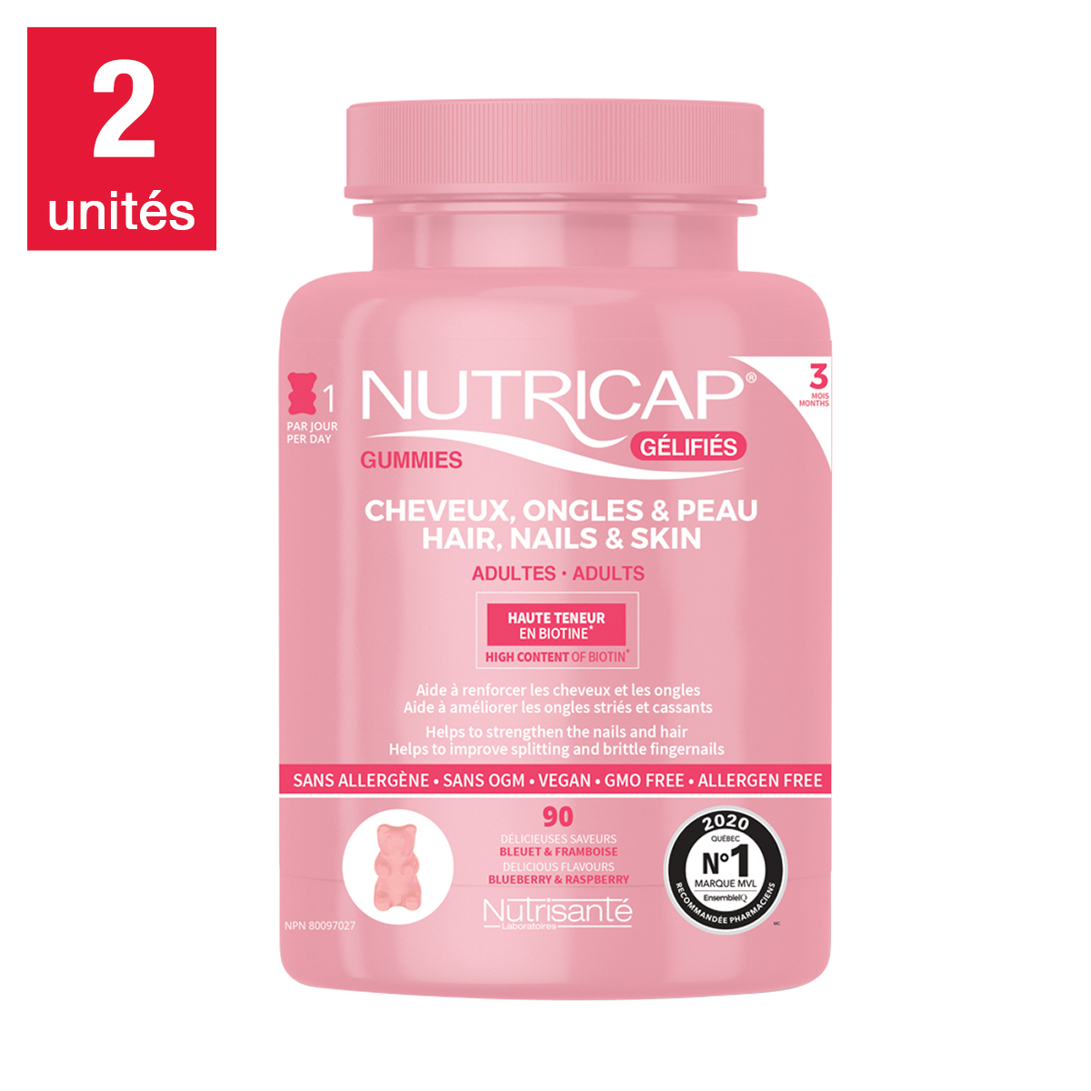 Nutricap - cheveux, ongles et peau 2 x 90 gélifiés
