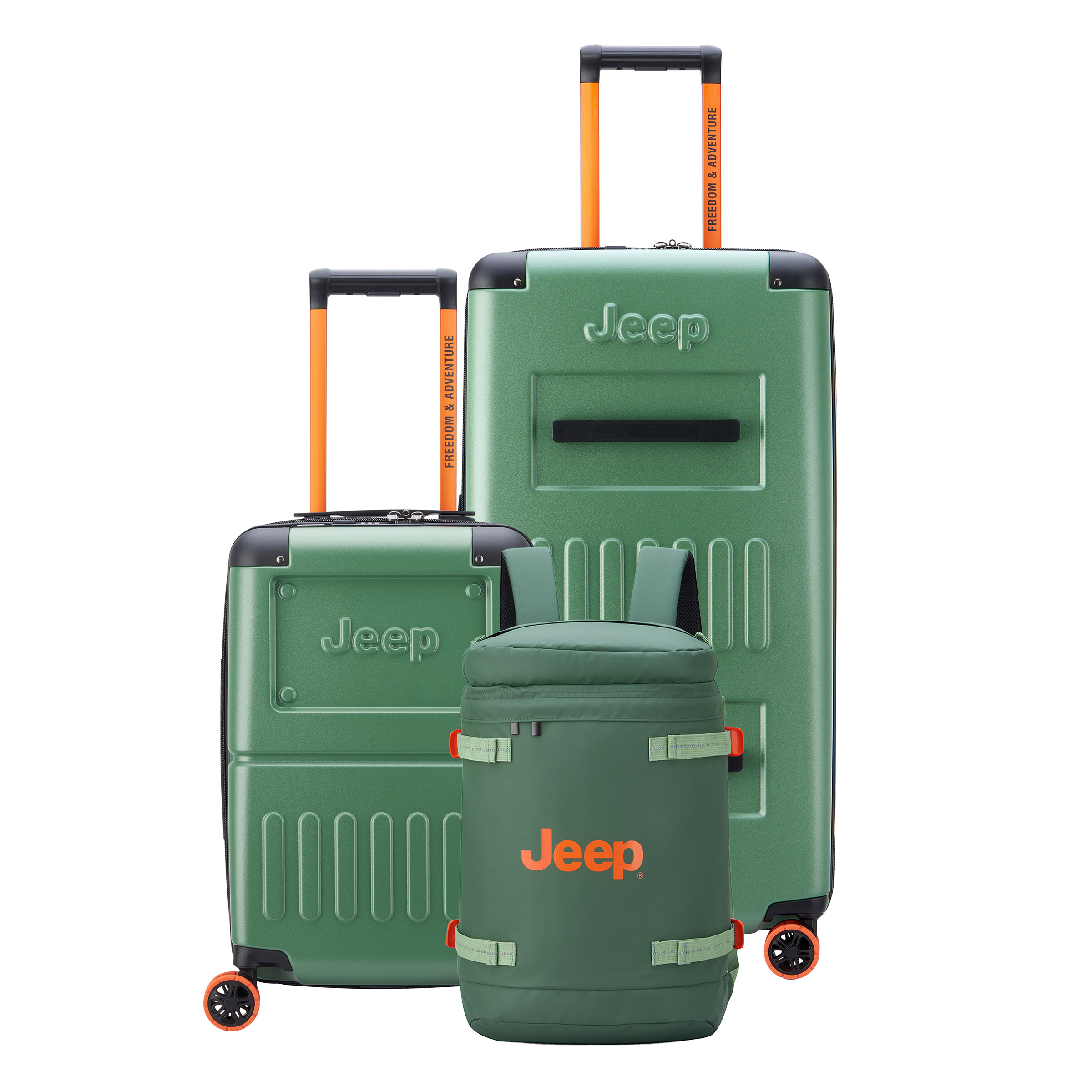 Jeep JH002B Summit 3-piece Luggage Set with JS013C Cylindrical Backpack