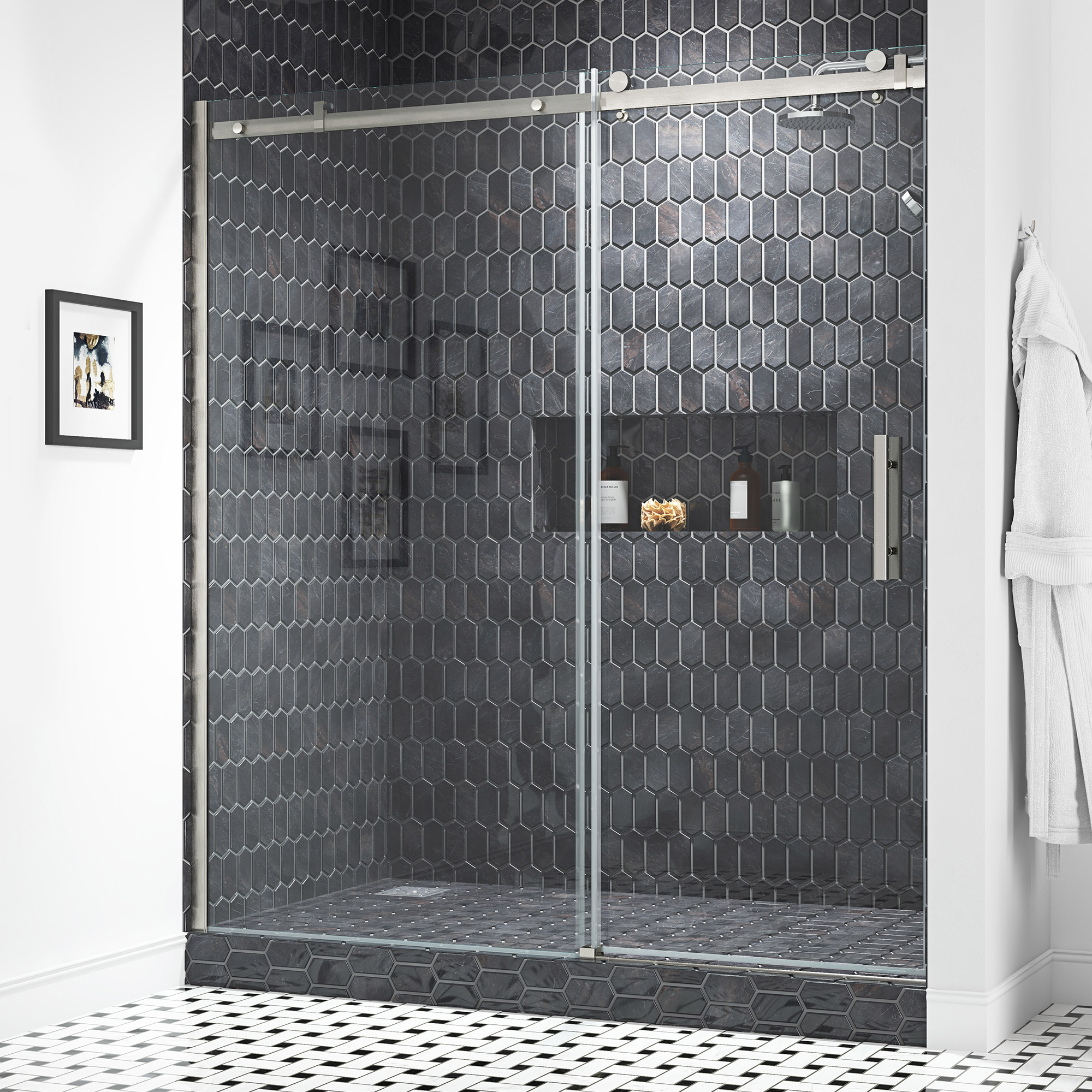 OVE Decors Kelsey 72 in. Sliding Glass Shower Door with Hardware