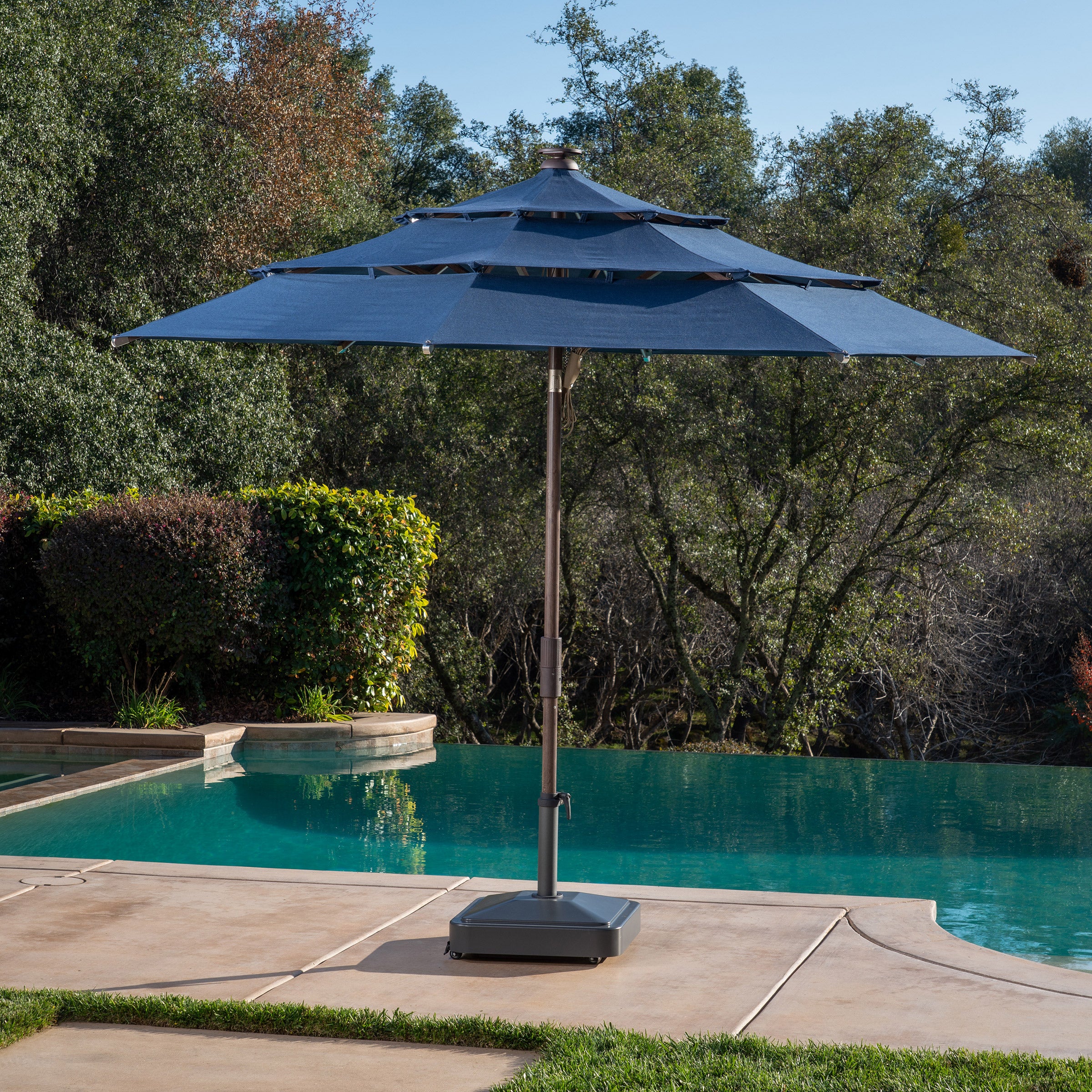 ProShade 11' Solar LED Aluminum Umbrella with Tilt | Costco