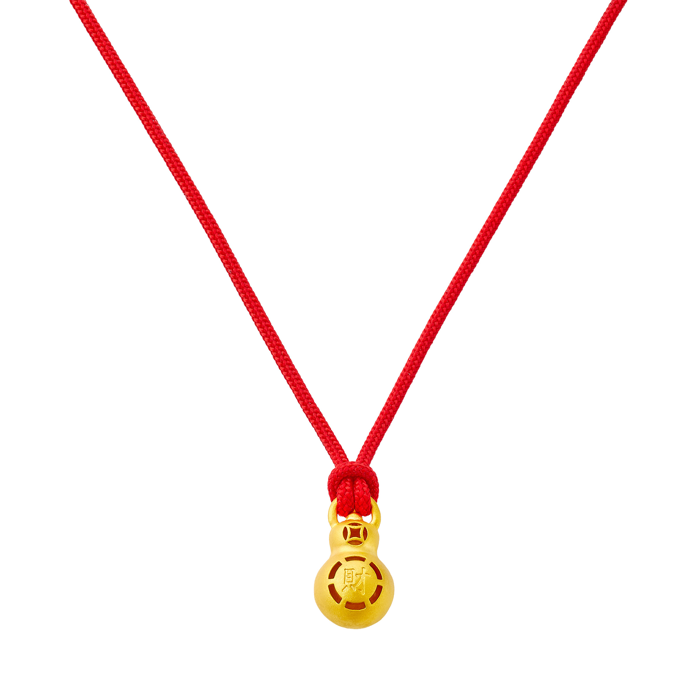 Satin Finish Hulu Pendant Necklace in 24-kt Yellow Gold on Braided Nylon Cord