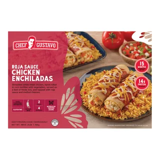 CHEF GUSTAVO CHICKEN ENCHILADAS ROJA SAUCE 48 OZ