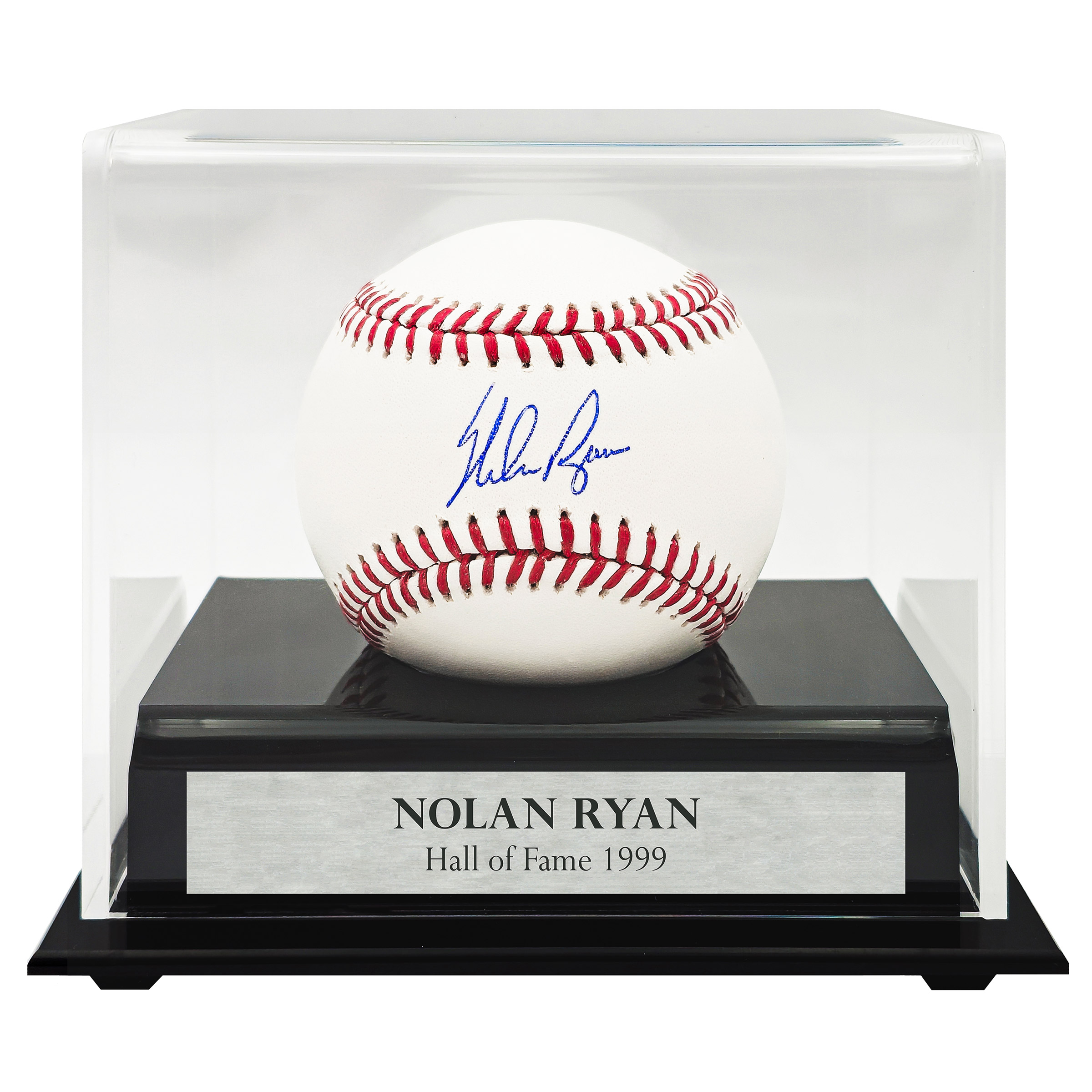 Nolan Ryan Texas Rangers Autographed Official MLB Baseball with Display Case - Beckett Authenticated