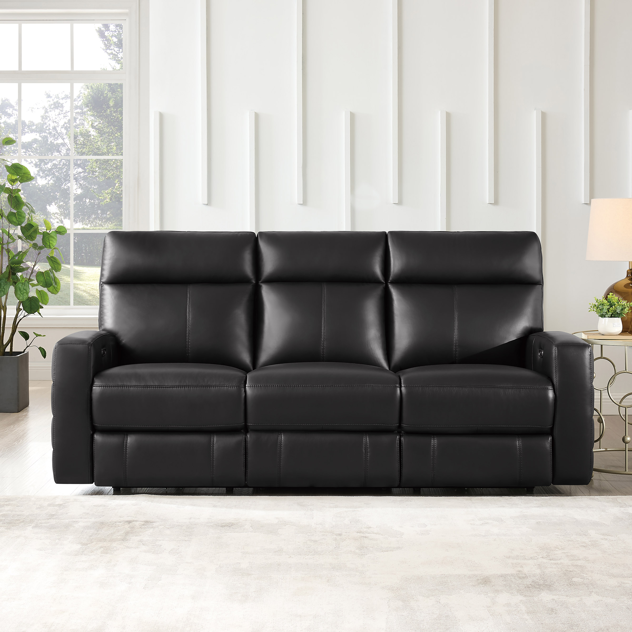 Prospera Home Annie Top Grain Leather Power Reclining Sofa