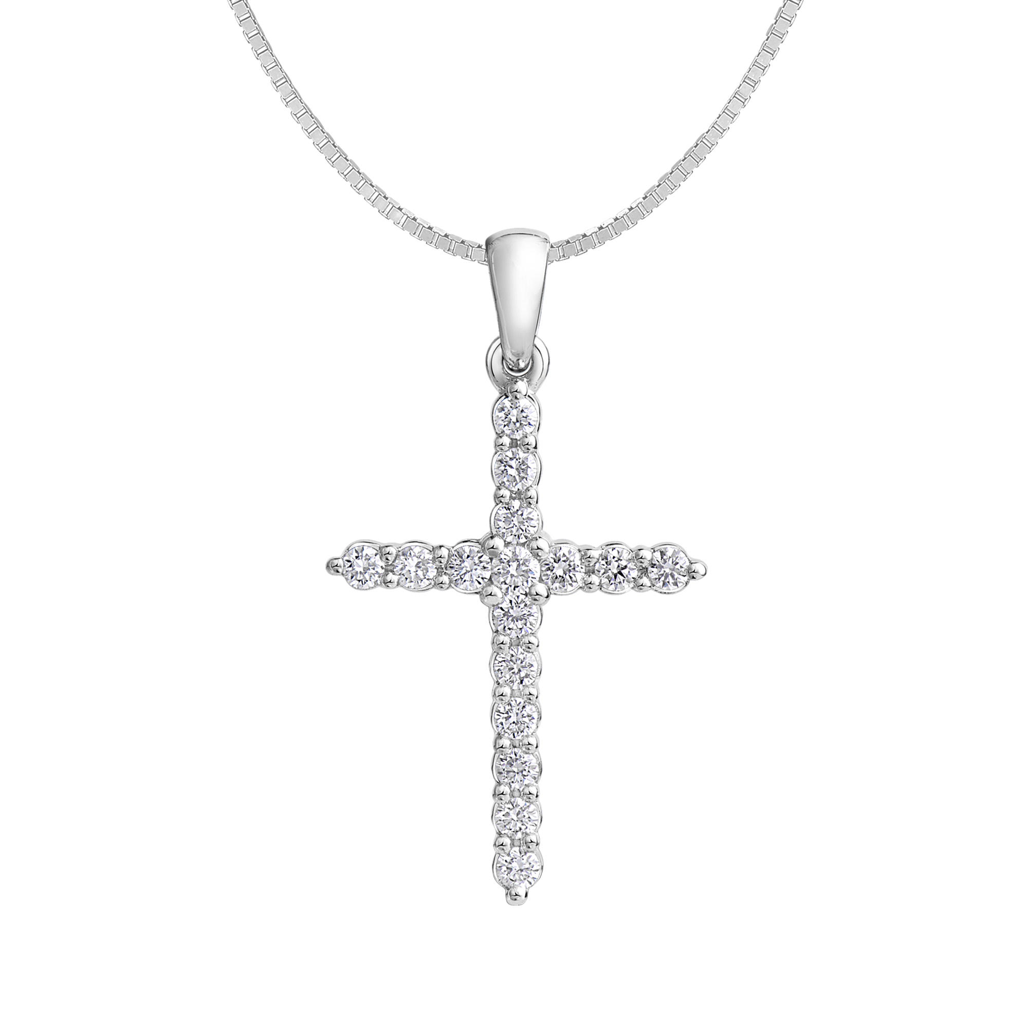 Round Brilliant Diamond Cross Pendant (0.21 ctw)