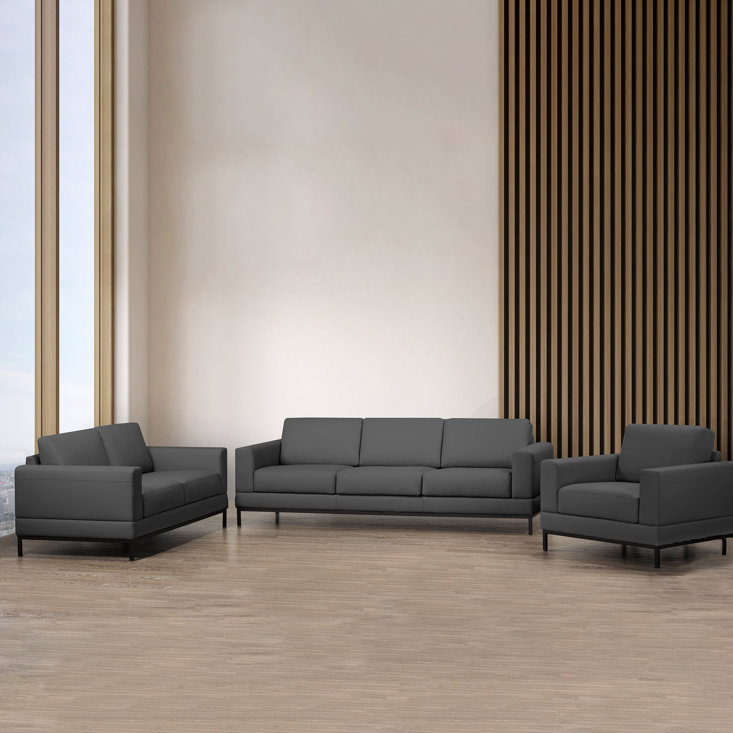 Galleria Top Grain Leather Sofa, Loveseat and Chair