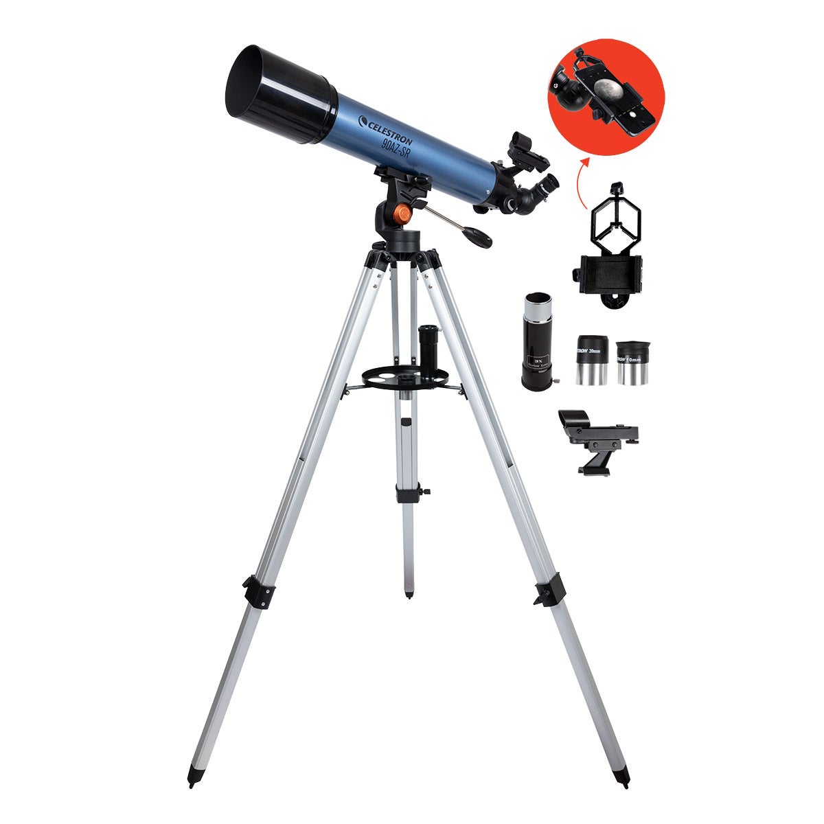 Celestron 90AZ-SR Refactor Telescope With Smartphone Adapter | Costco