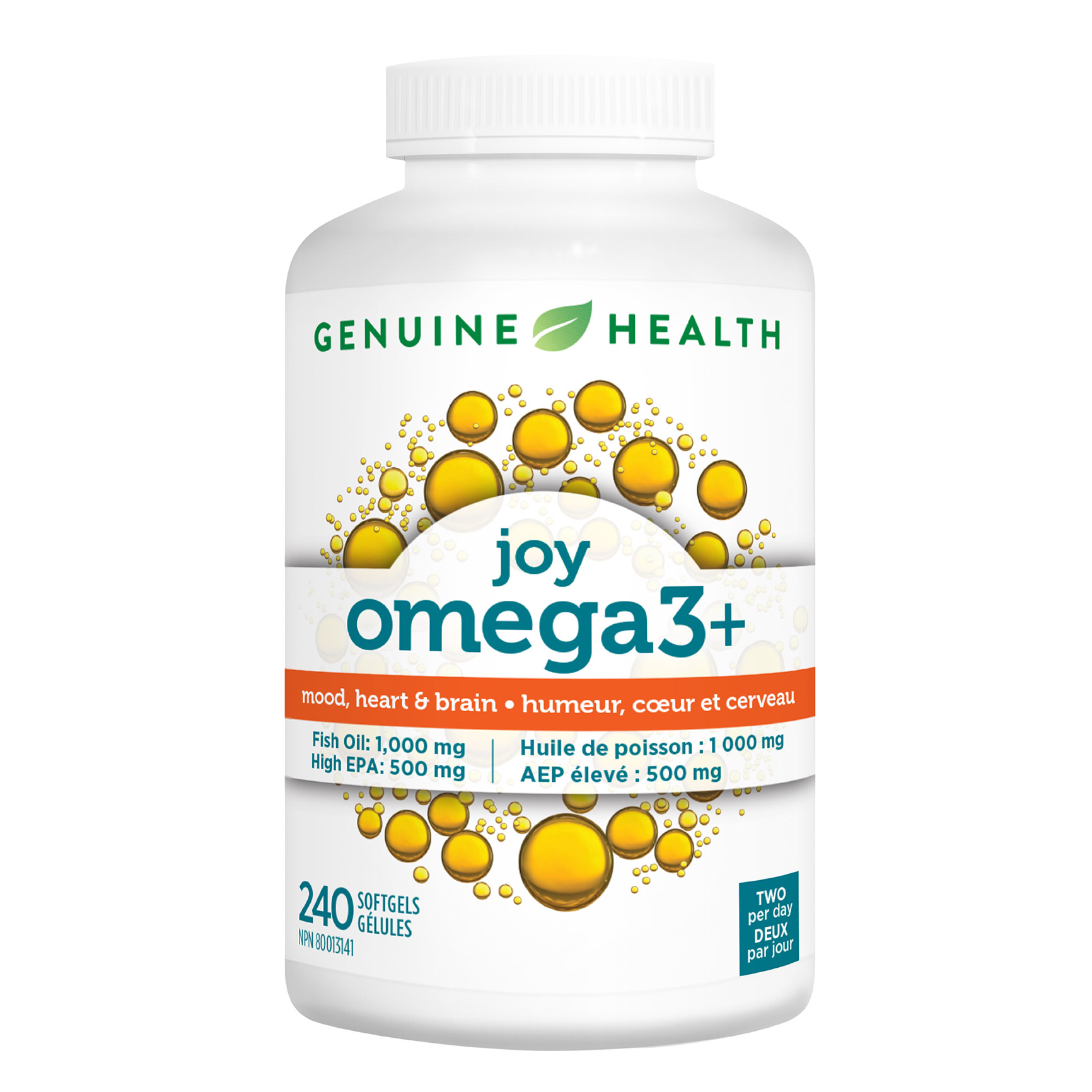 Genuine Health joy omega3+ Fish Oil Supplement - 240 Softgels