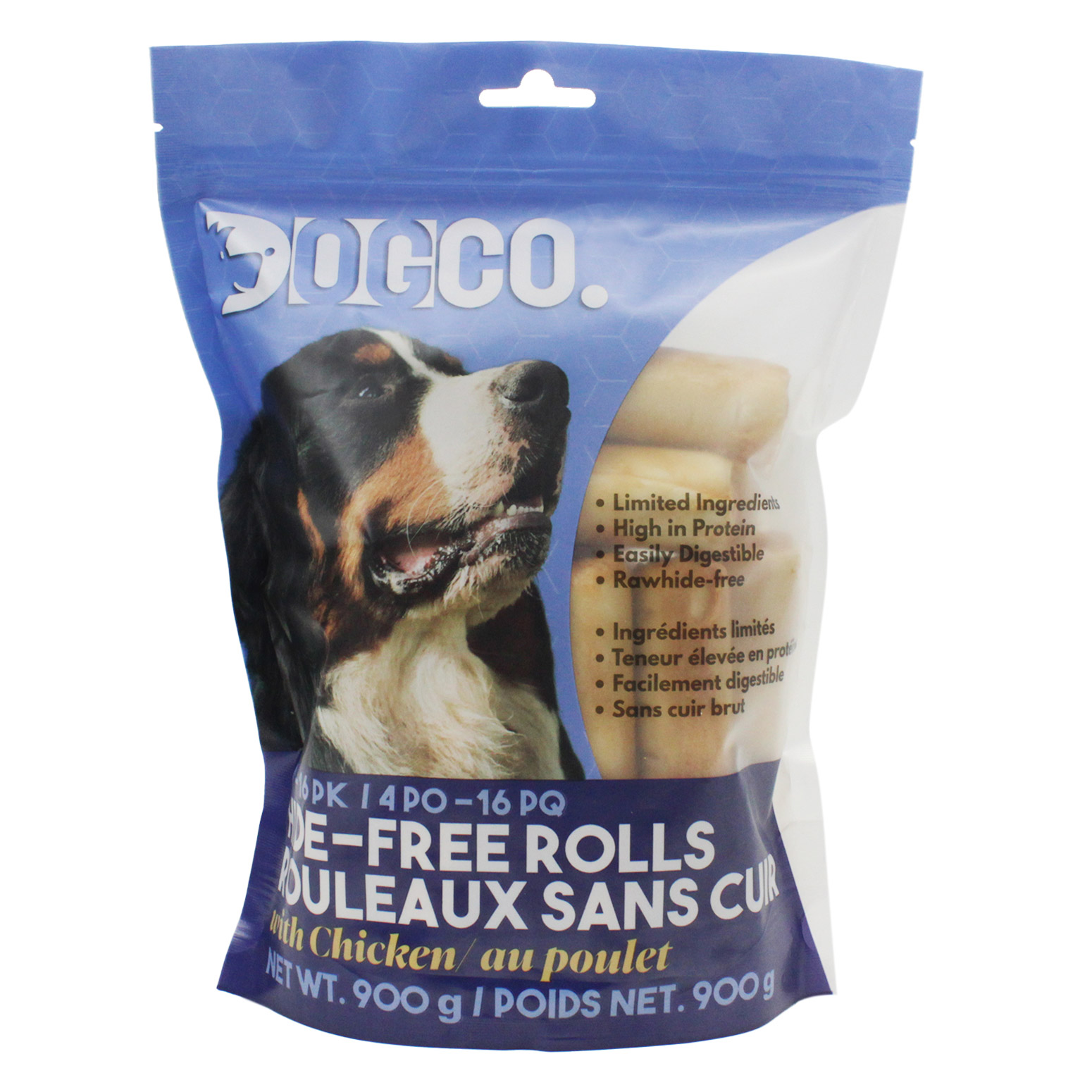 DOGCO 4" Hide Free Rolls with Chicken, 16-pack